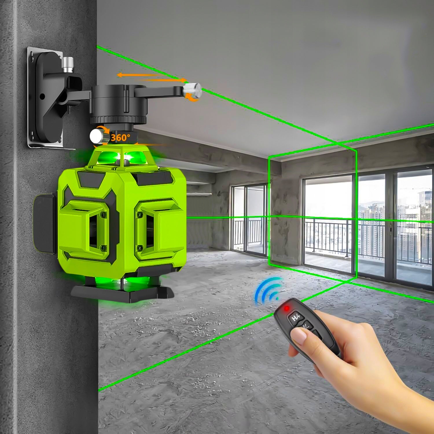 CROSS LASER LEVEL 360 SELF LEVELING 2xAKU 16 L Model POZIOMICA LASEROWA PREMIUM LINE 16 L 4D
