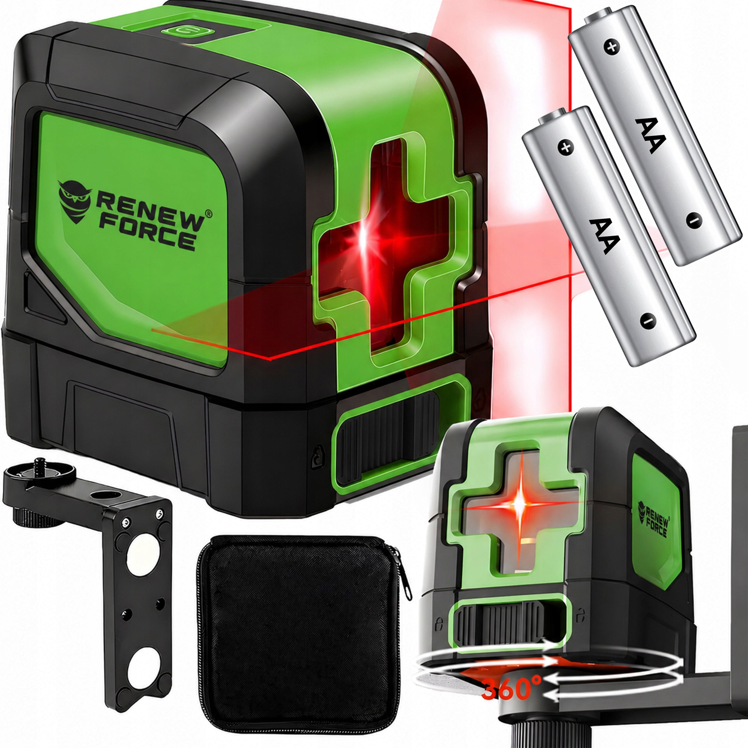 CROSS LASER LEVEL 360° self-leveling 35m WITH LOCK +ETUI MAGNET