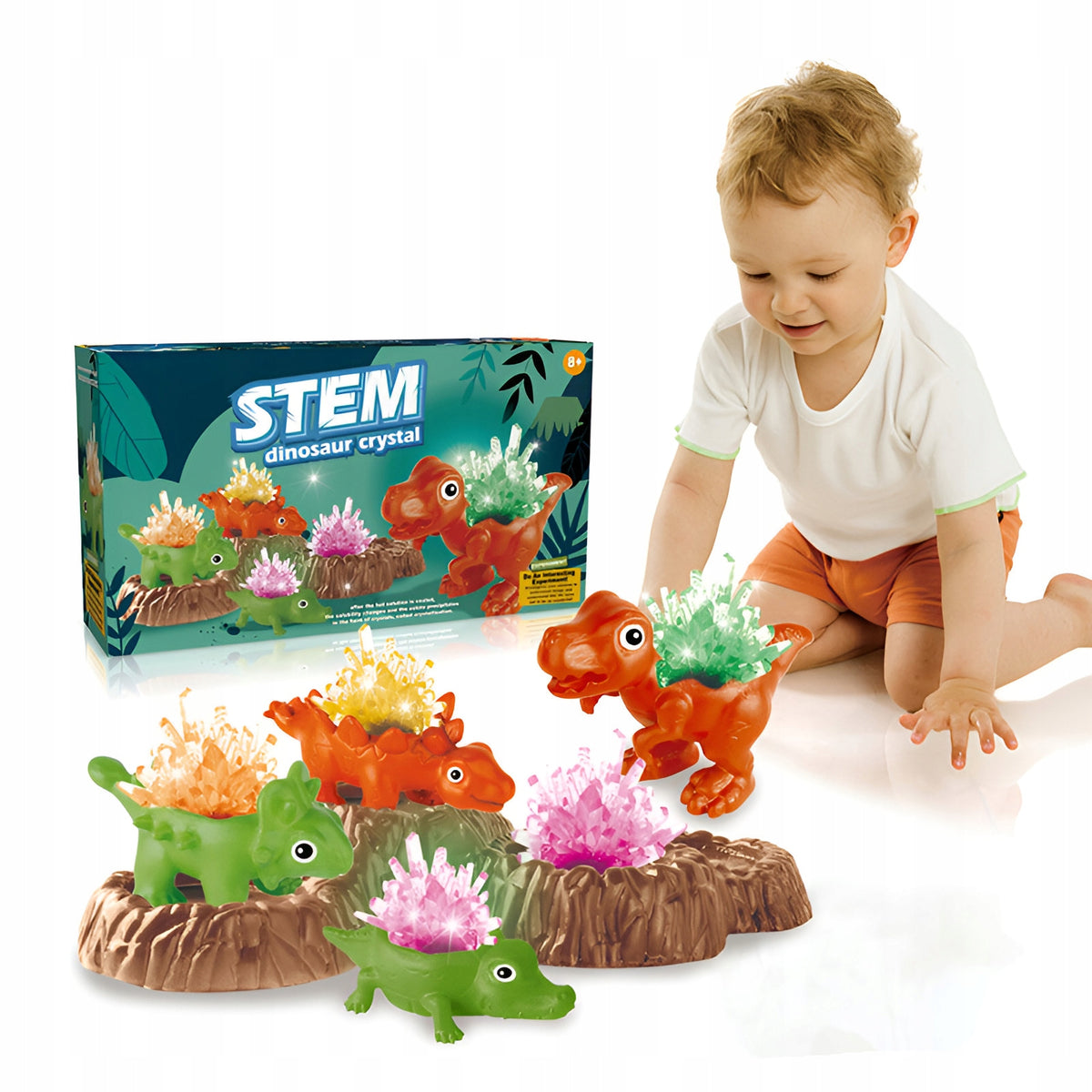 CRYSTAL BREEDING EDUCATIONAL SET DINOSAURS COLORFUL EXPERIMENTS CHEMIST Brand no brand