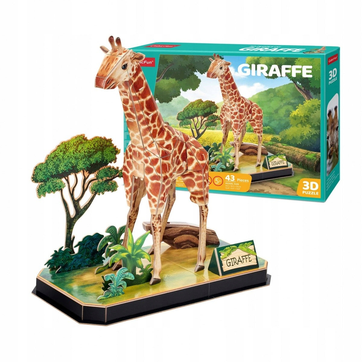 CUBIC FUN Puzzle 3D Giraffe Safari Cubicfun 43 pieces Packaging status original