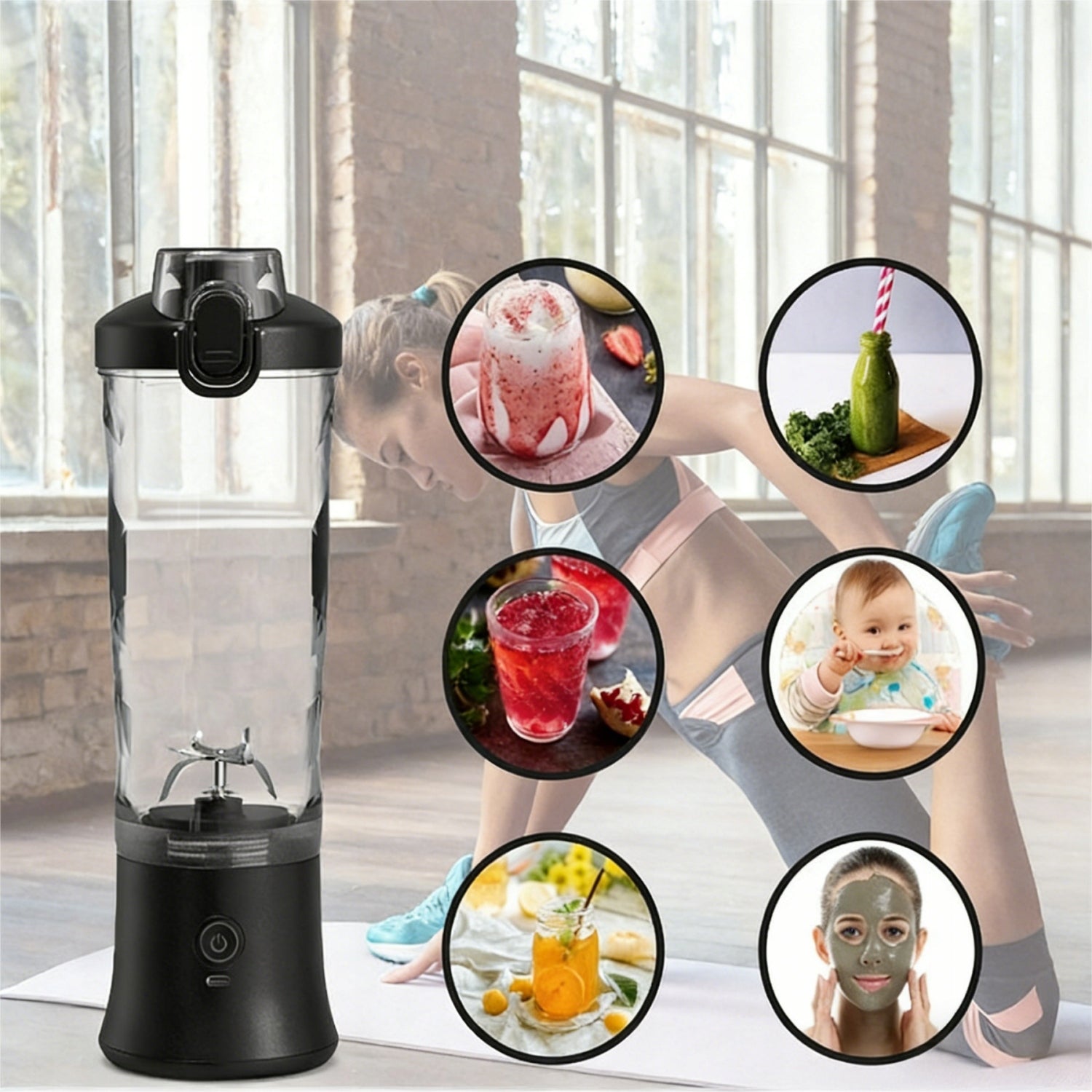 CUP BLENDER FOR SMOOTHIE COCKTAILS HANDHELD Wireless USB PORTABLE Brand no brand