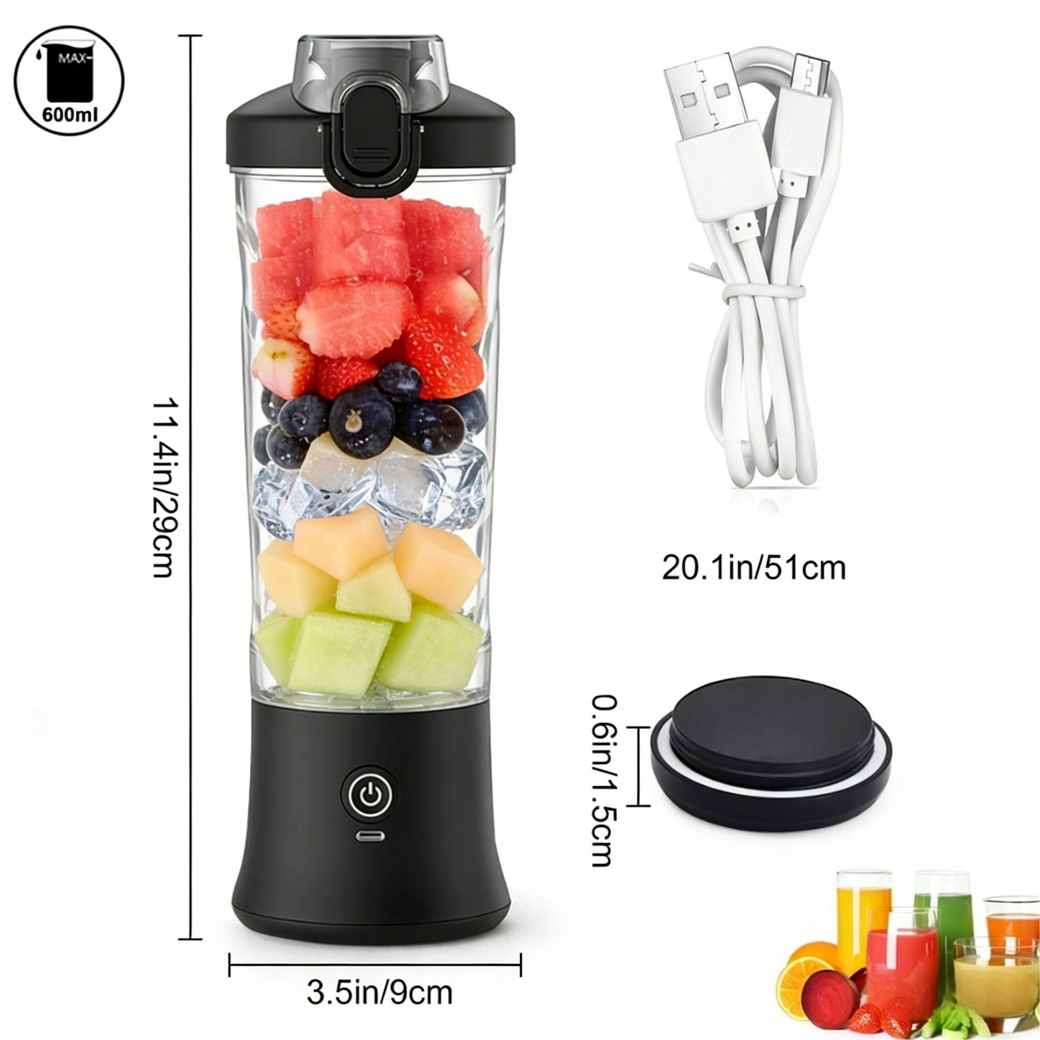 CUP BLENDER FOR SMOOTHIE COCKTAILS HANDHELD Wireless USB PORTABLE Packaging status original
