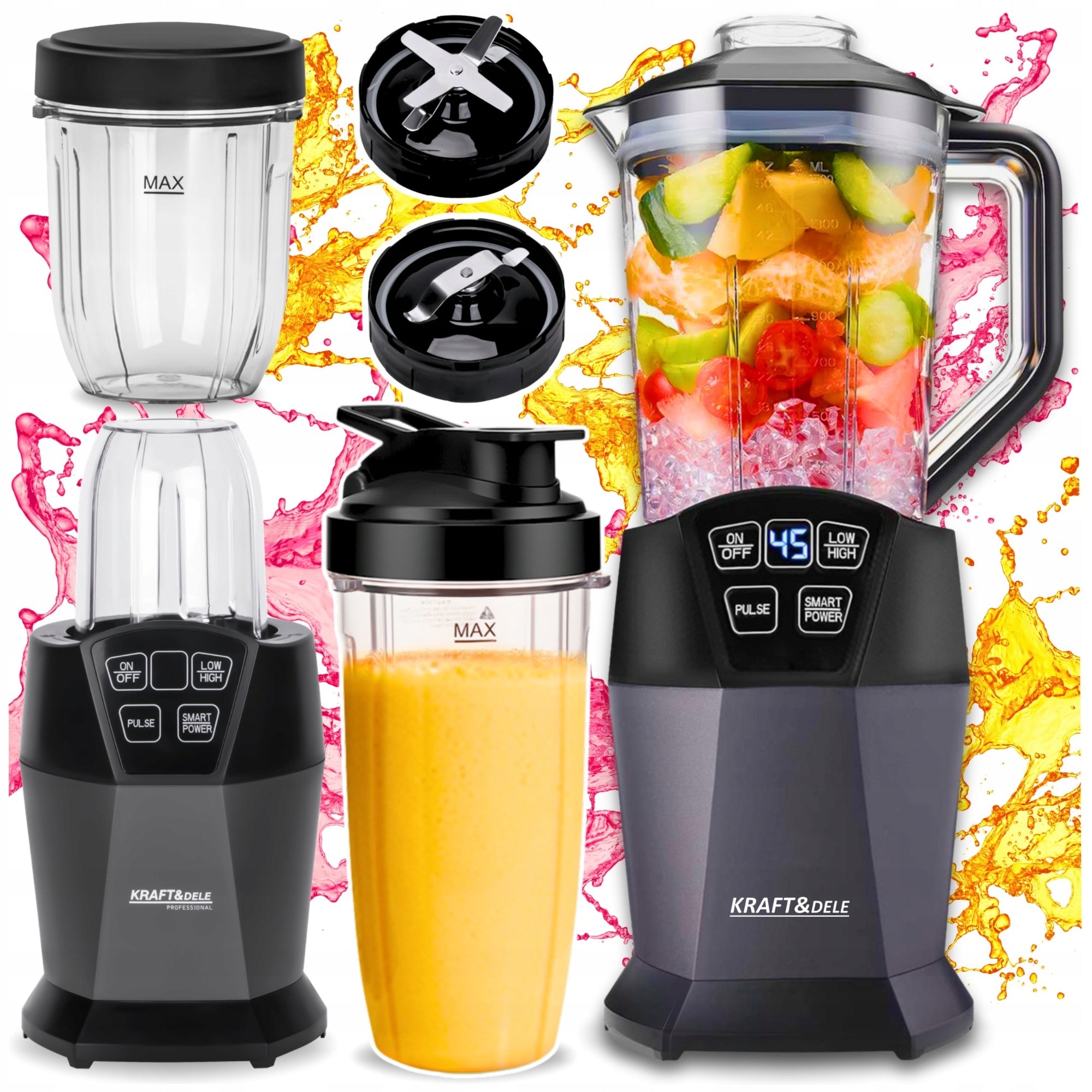 CUP BLENDER FOR SMOOTHIE POWERFUL 1850W 4IN1 WATER BOTTLE 800ML TITANIUM BLADES
