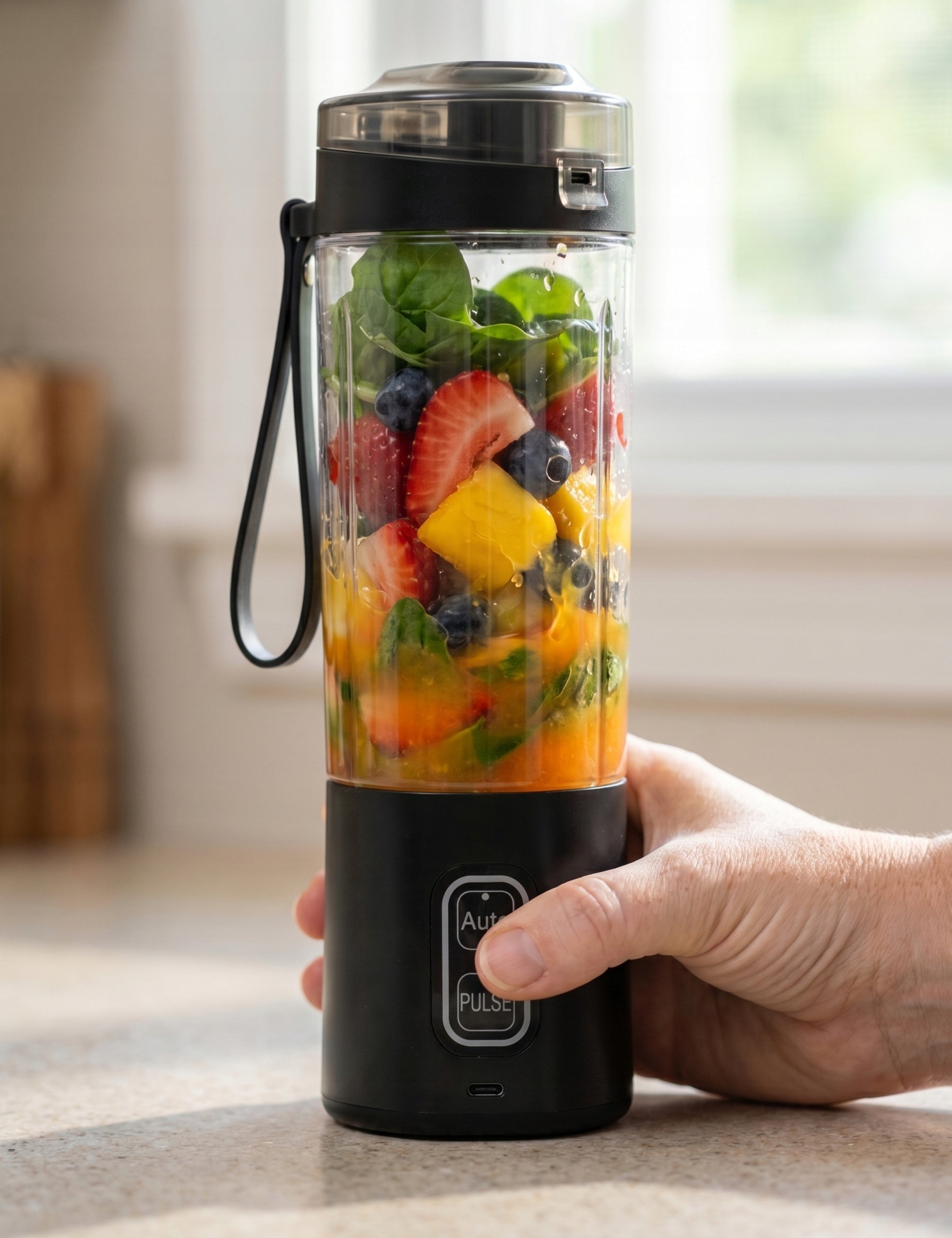 CUP BLENDER PORTABLE WIRELESS ELECTRIC BLACK 700ML 360W Manufacturer code BLENDER KIELICHOWY MIKSER PRZENOŚNY SMOOTHIE