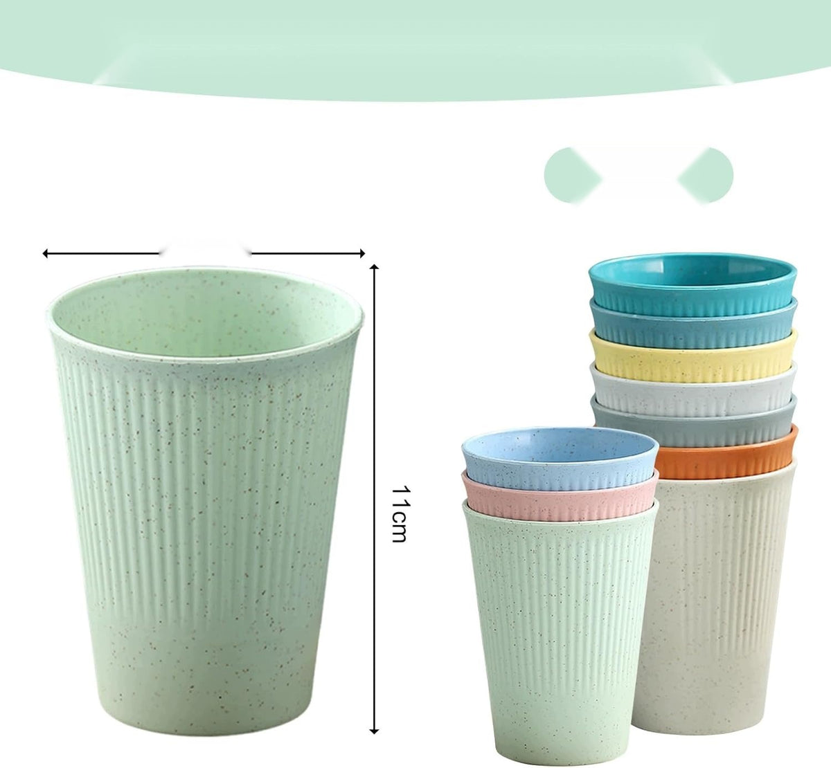 CUPS 10 PIECES 350 ML REUSABLE PLASTIC POLYPROPYLENE HOME CAMPING Manufacturer code 5908140462311