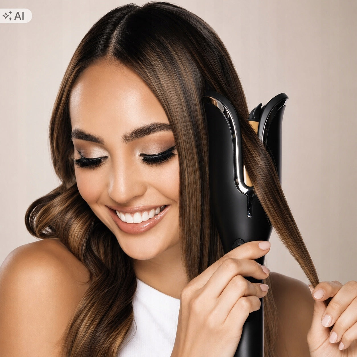CURLING IRON AUTOMATIC CERAMIC SPIN CURL LCD ADJUSTMENT 80-210°C AUTO OFF Brand Aptel