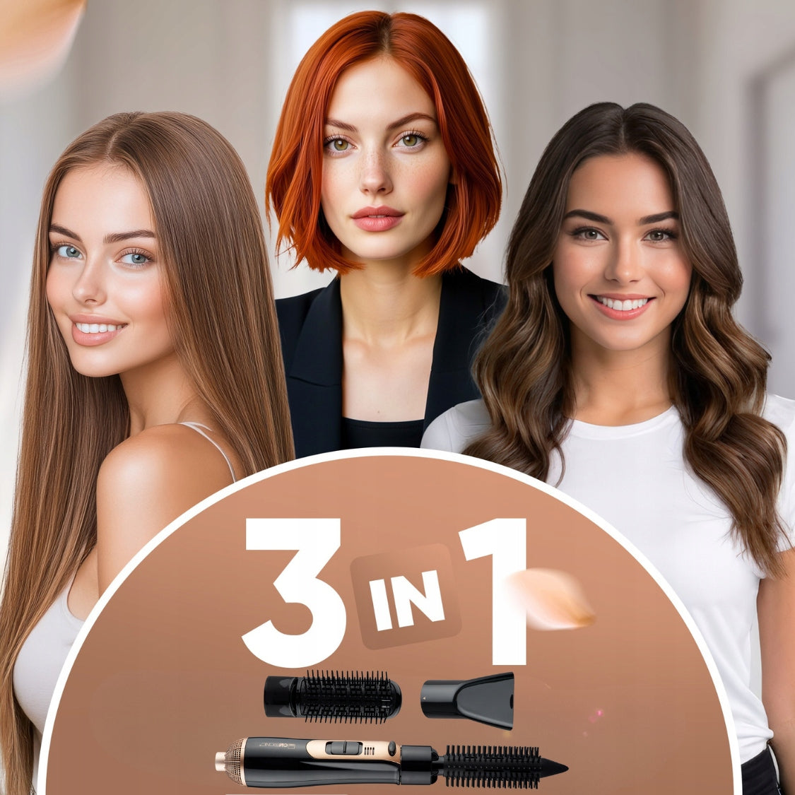 CURLING IRON DRYER, 3in1 CURLING IRON-DRYER CLATRONIC HAS BLACK Packaging status original