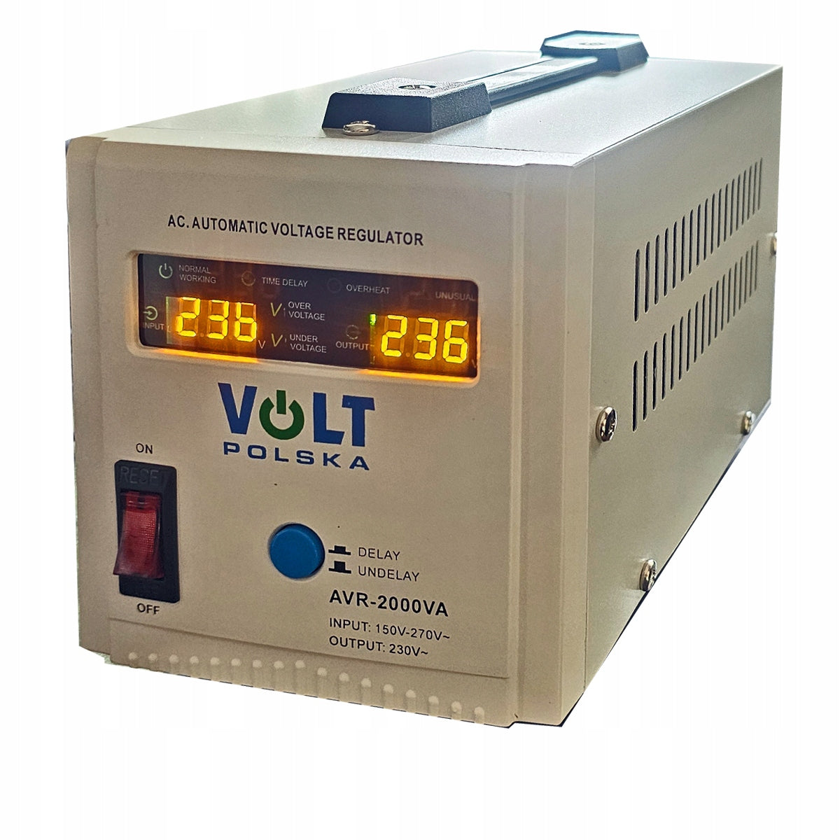 CURRENT VOLTAGE STABILIZER AVR 2000 VA PRECISION 8% NEW MODEL VOLT POLSKA