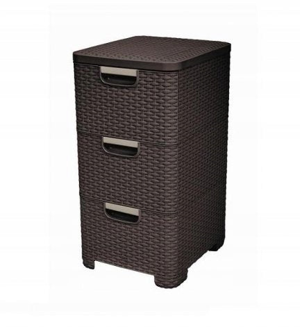 CURVER Bookcase with drawers 3x14L dark brown