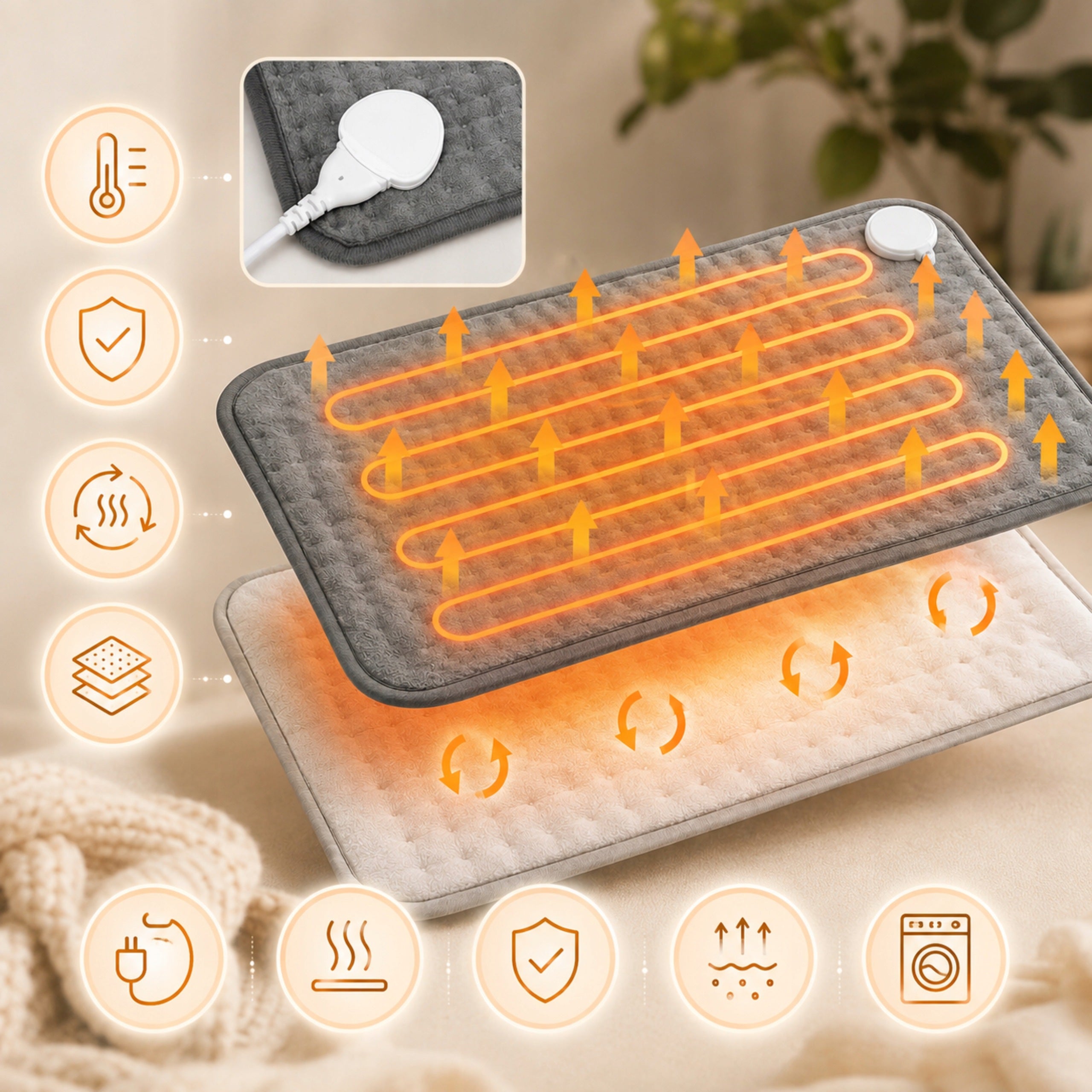 CUSHION ELECTRIC HEATING MAT WARMING PERMIUM PILOT TIMER 9 POS Medical device no