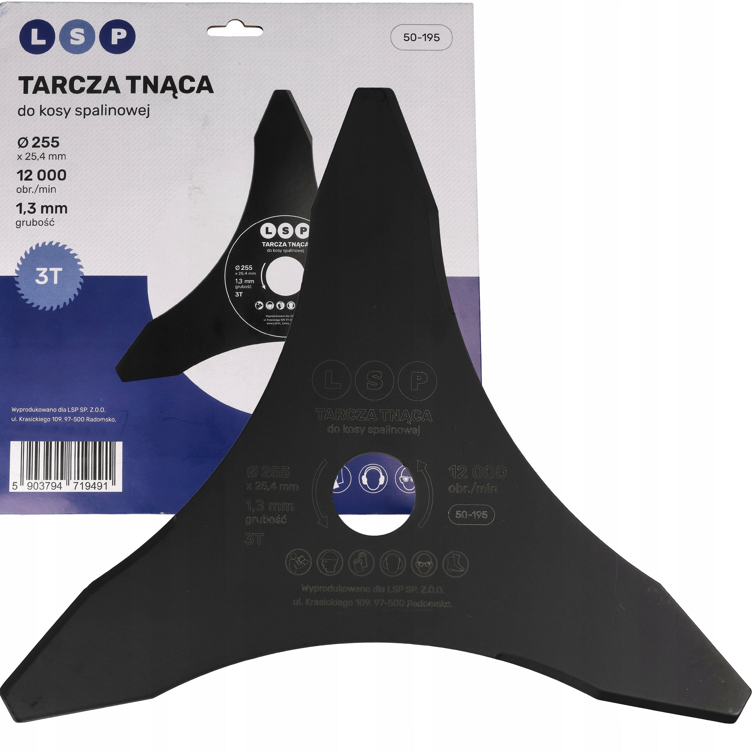 CUTTING COMBUSTION SCYTHE DISC + NAC DEMON SCYTHE KNIFE + SET ATTACHMENT Manufacturer code TARCZA WIDIOWA NÓŻ 3ZĘBY DEMON RQ NAC WLBC
