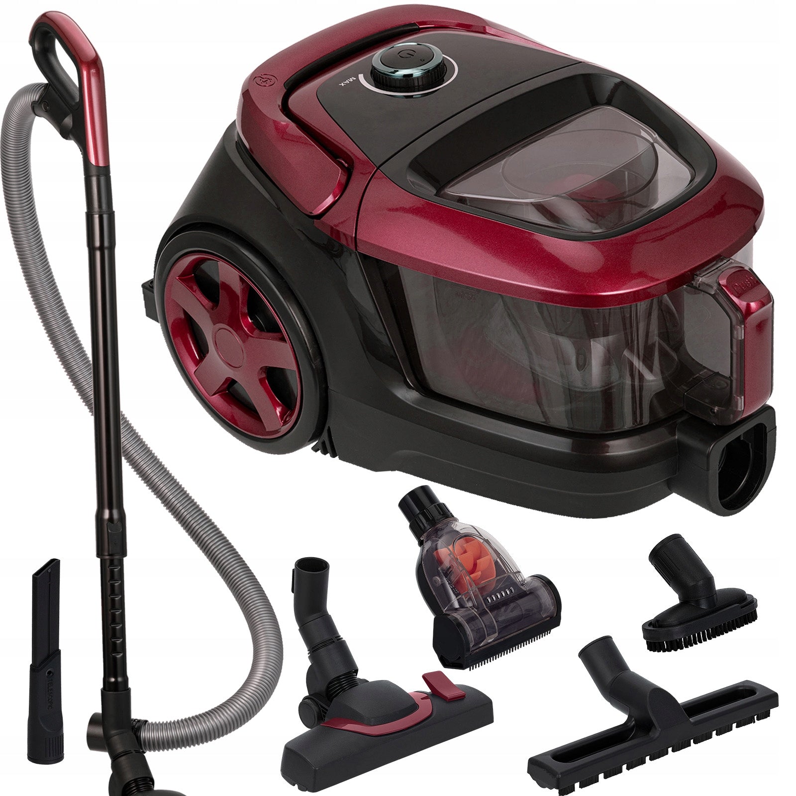 CYCLONE BAGLESS VACUUM CLEANER WITH TURBO BRUSH POWERFUL 850W TELESCOPIC PIPE