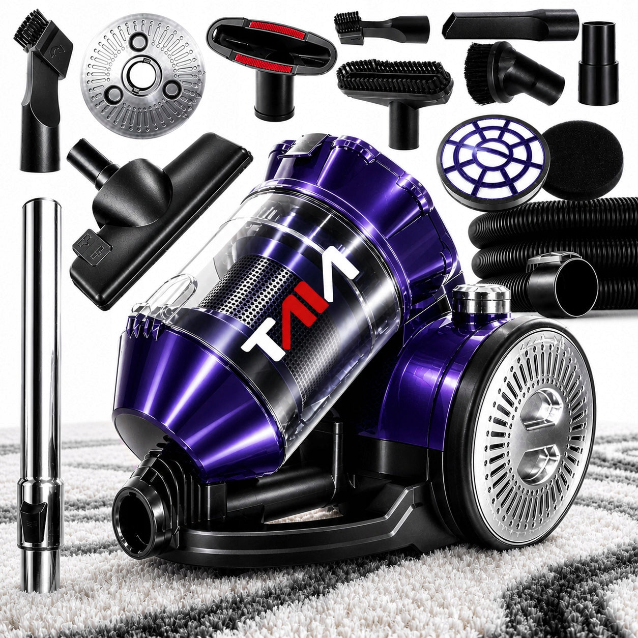 CYCLONE VACUUM CLEANER BAGLESS FILTER HEPA TANK 3L TAIA POWER TURBO SET