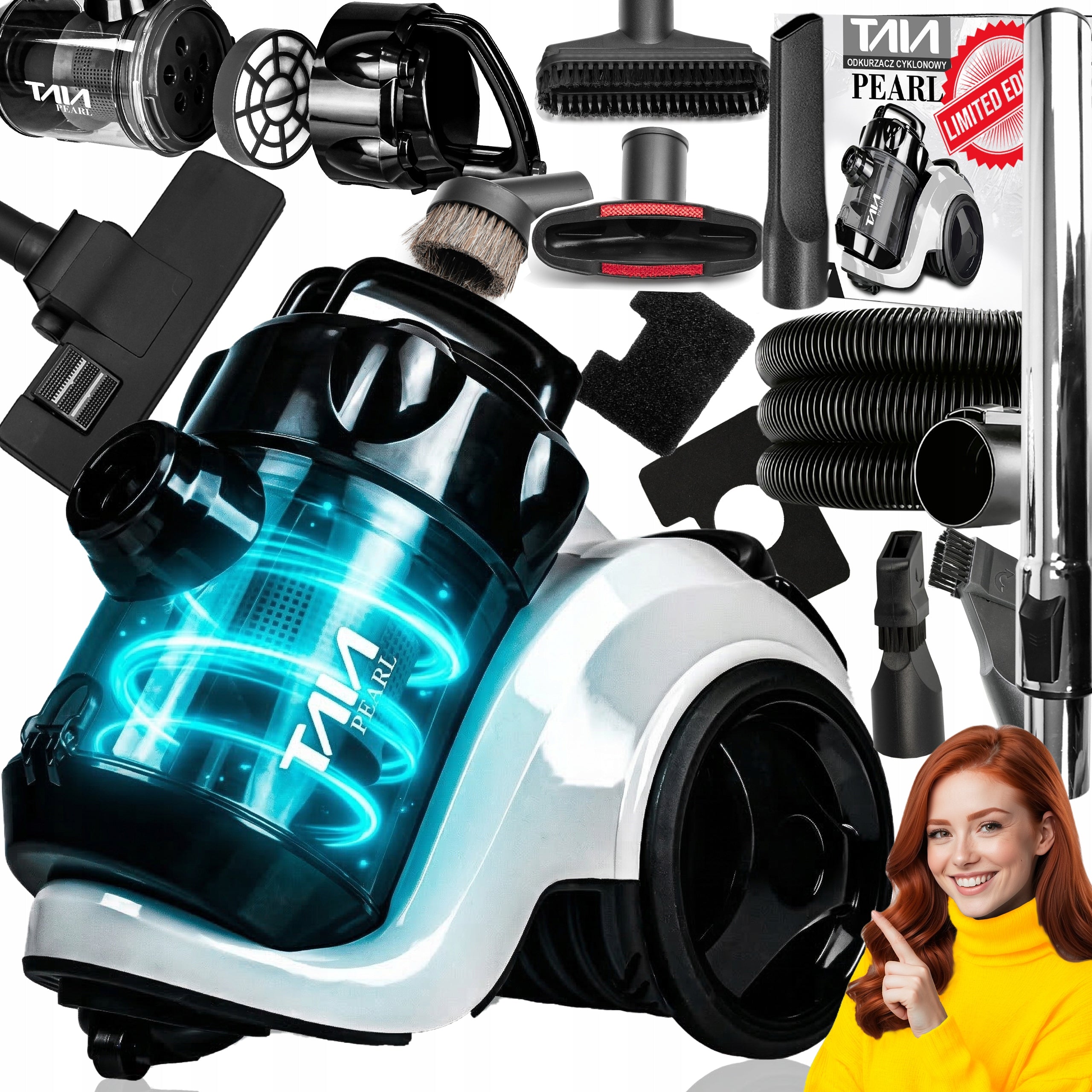 CYCLONE VACUUM CLEANER BAGLESS HEPA FILTER TAIA PERAL LIMITED EDITION TURBO
