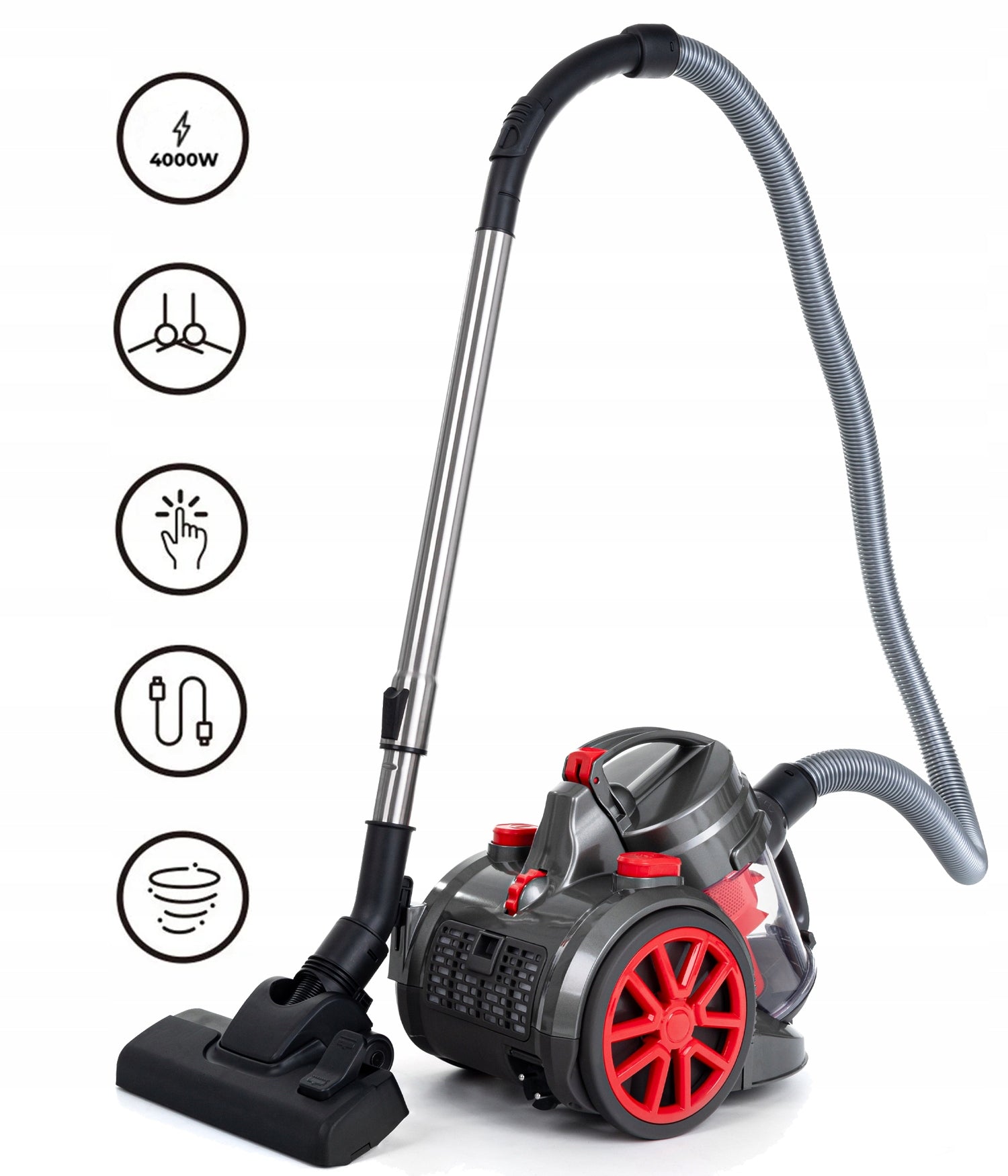CYCLONE VACUUM CLEANER BAGLESS TURBO BRUSH ADJUSTMENT RETRACTOR POWERFUL 4000W Vacuum cleaner type bagless