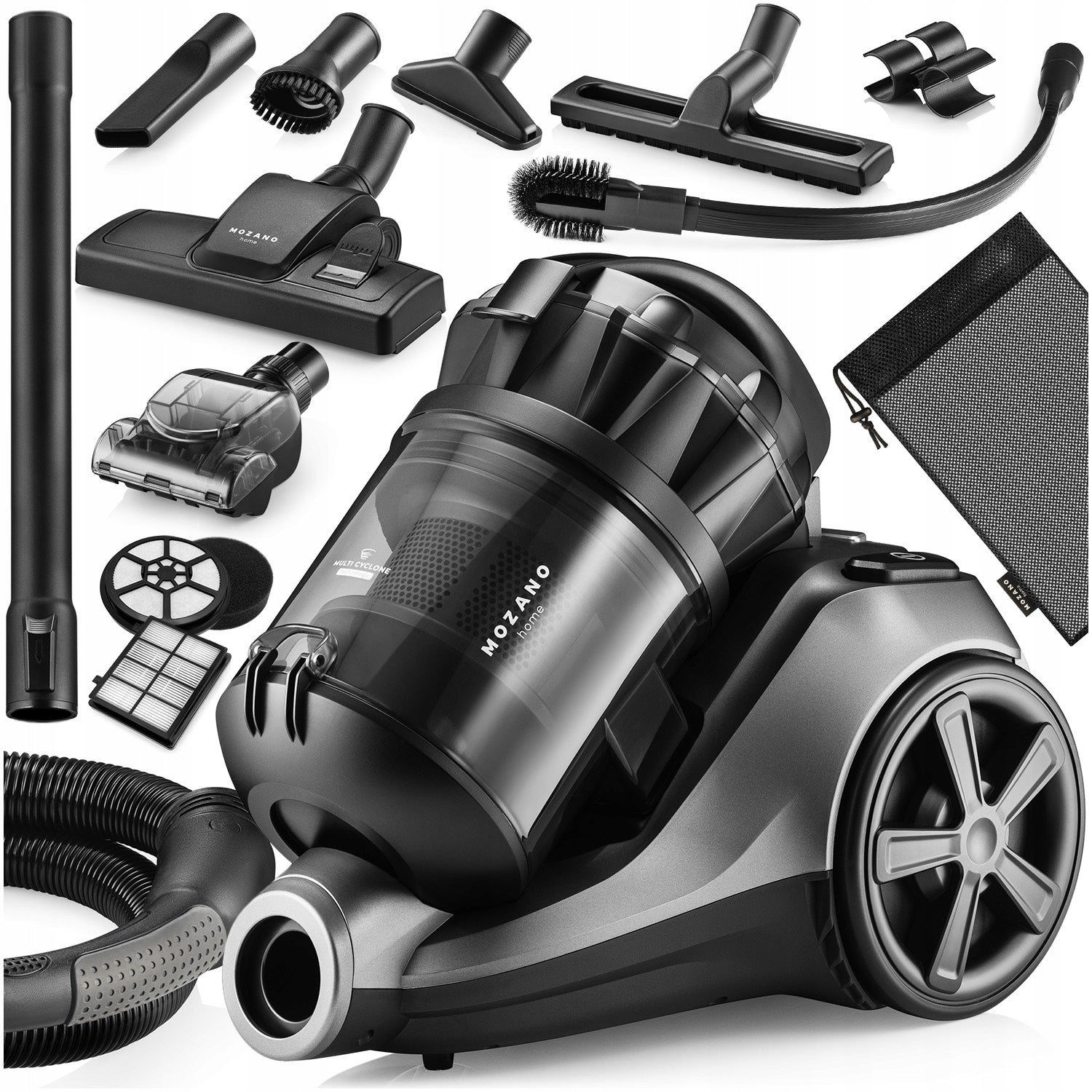 CYCLONE VACUUM CLEANER MOZANO BAGLESS TURBO BRUSH HEPA FILTER 3L