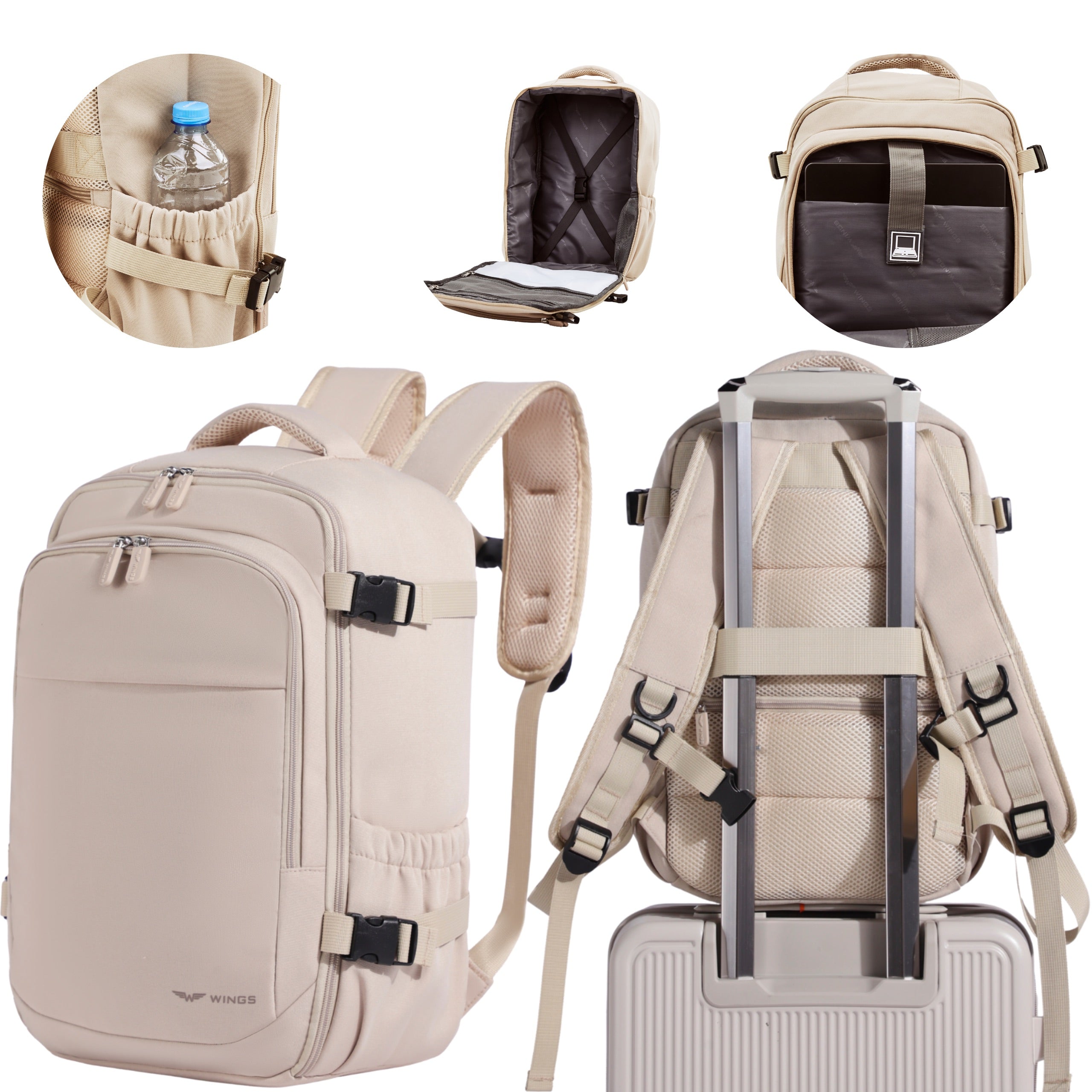 Cabin backpack WINGS hand luggage for aircraft lightweight durable stylish