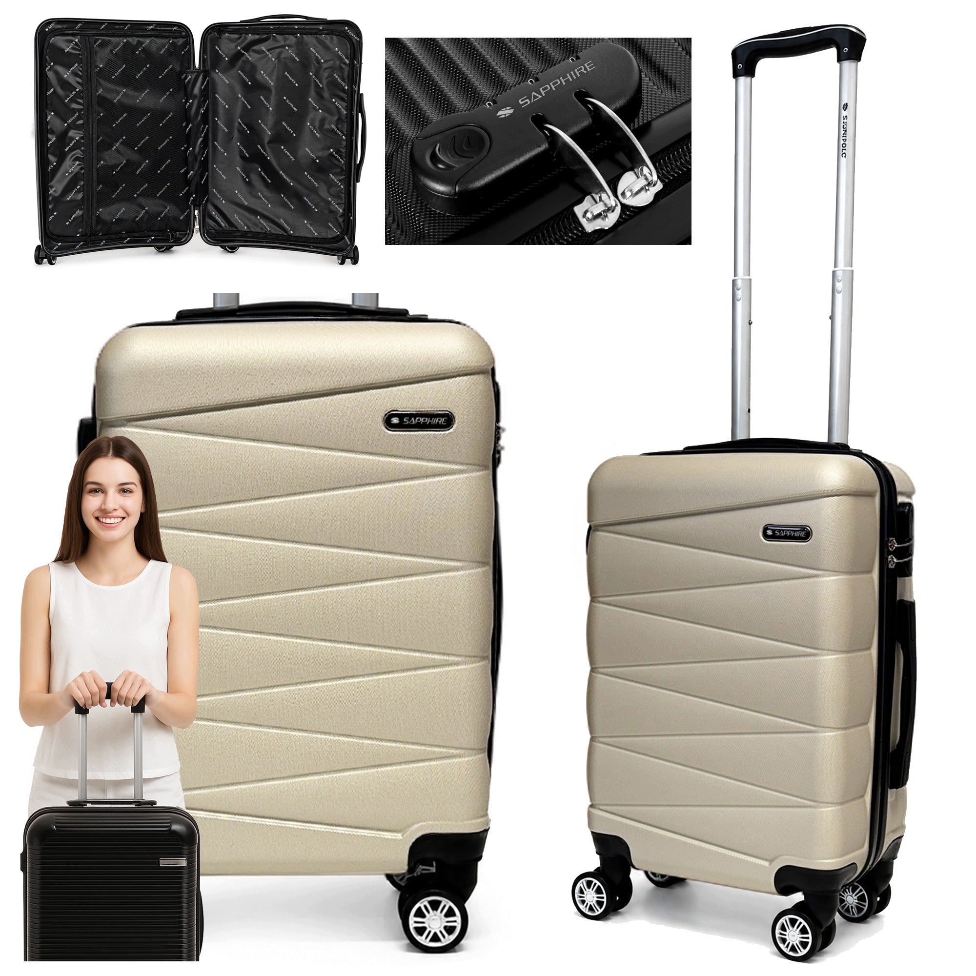Cabin case SMALL LIGHT HAND luggage wheels ABS strong L Sapphire DUO2