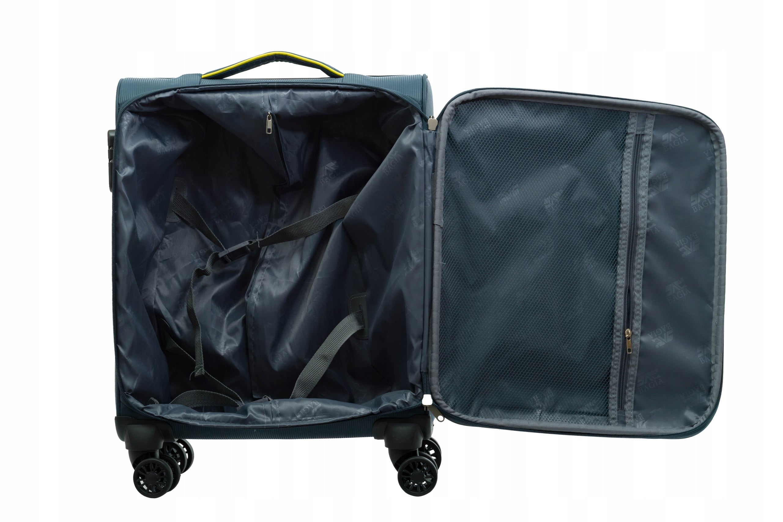 Cabin case small Bagia material 4 wheels light carry-on luggage bag Model MAT-3 D.BLUE S
