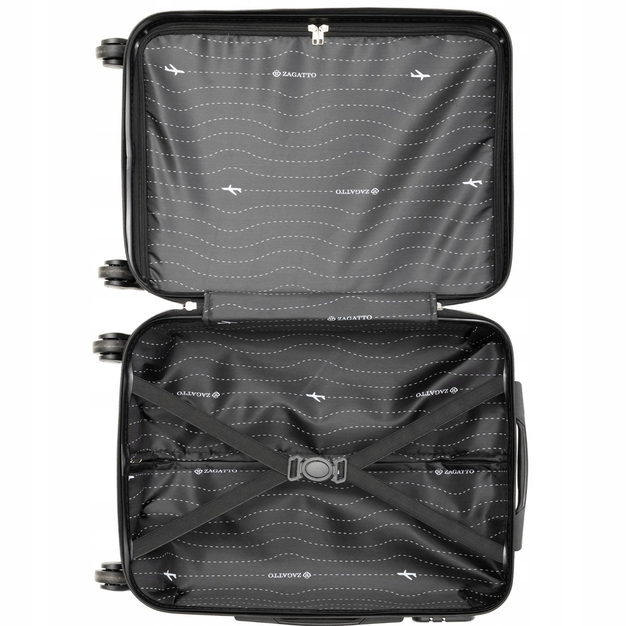 Cabin suitcase on wheels luggage 34,3L hard 4 COLORS ZAGATTO Model ZG509 C ALU SILVER