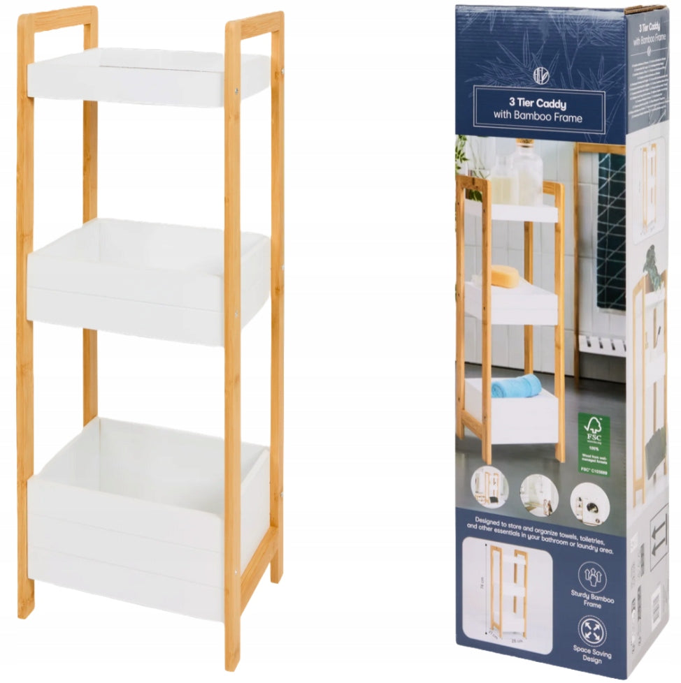 Cabinet Bookcase Standing Shelf Bamboo Bathroom Kitchen for Bathroom Kitchen