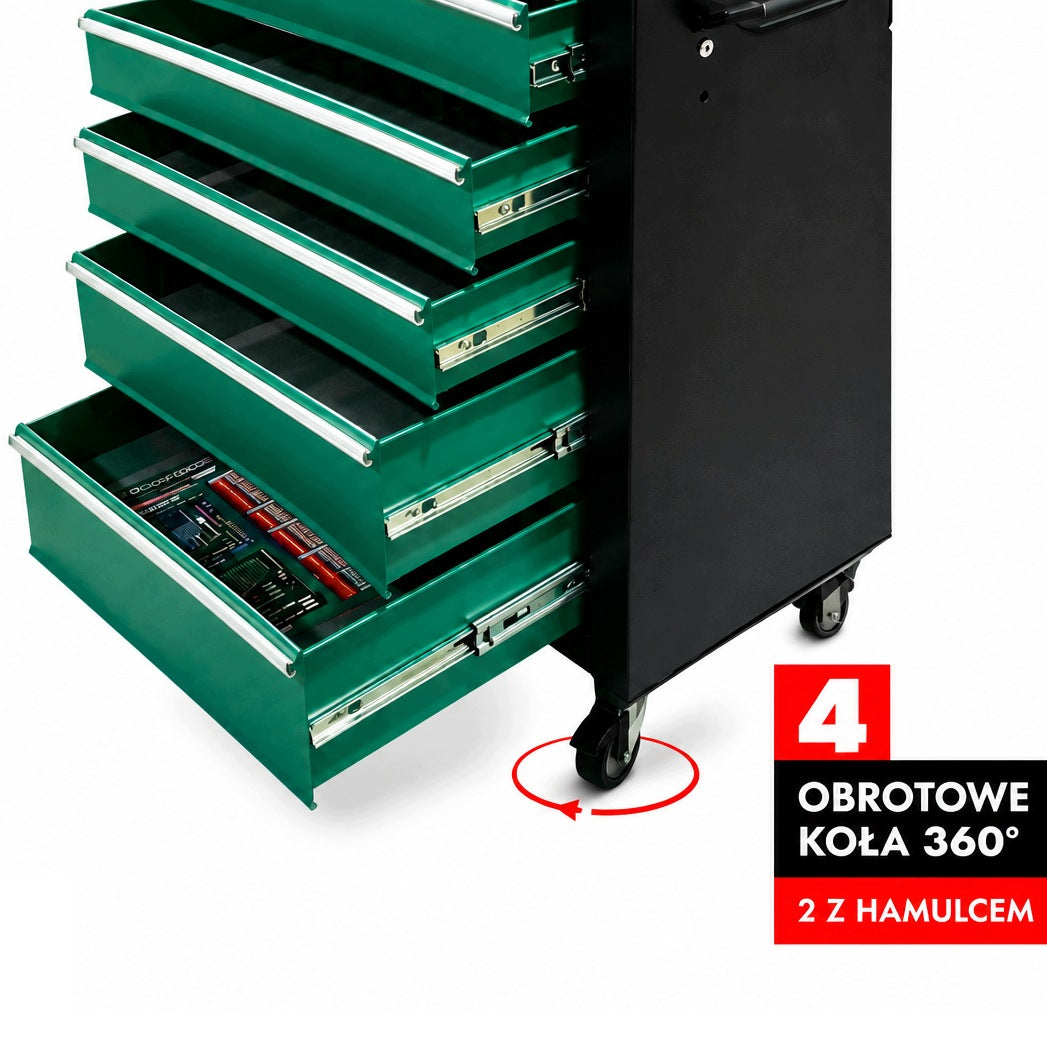 Cabinet Workshop Tool Cart 5 Drawers 240 Tools With Wheel Lock Brand Rockforce