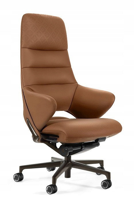 Cabinet chair Omega brown genuine leather design