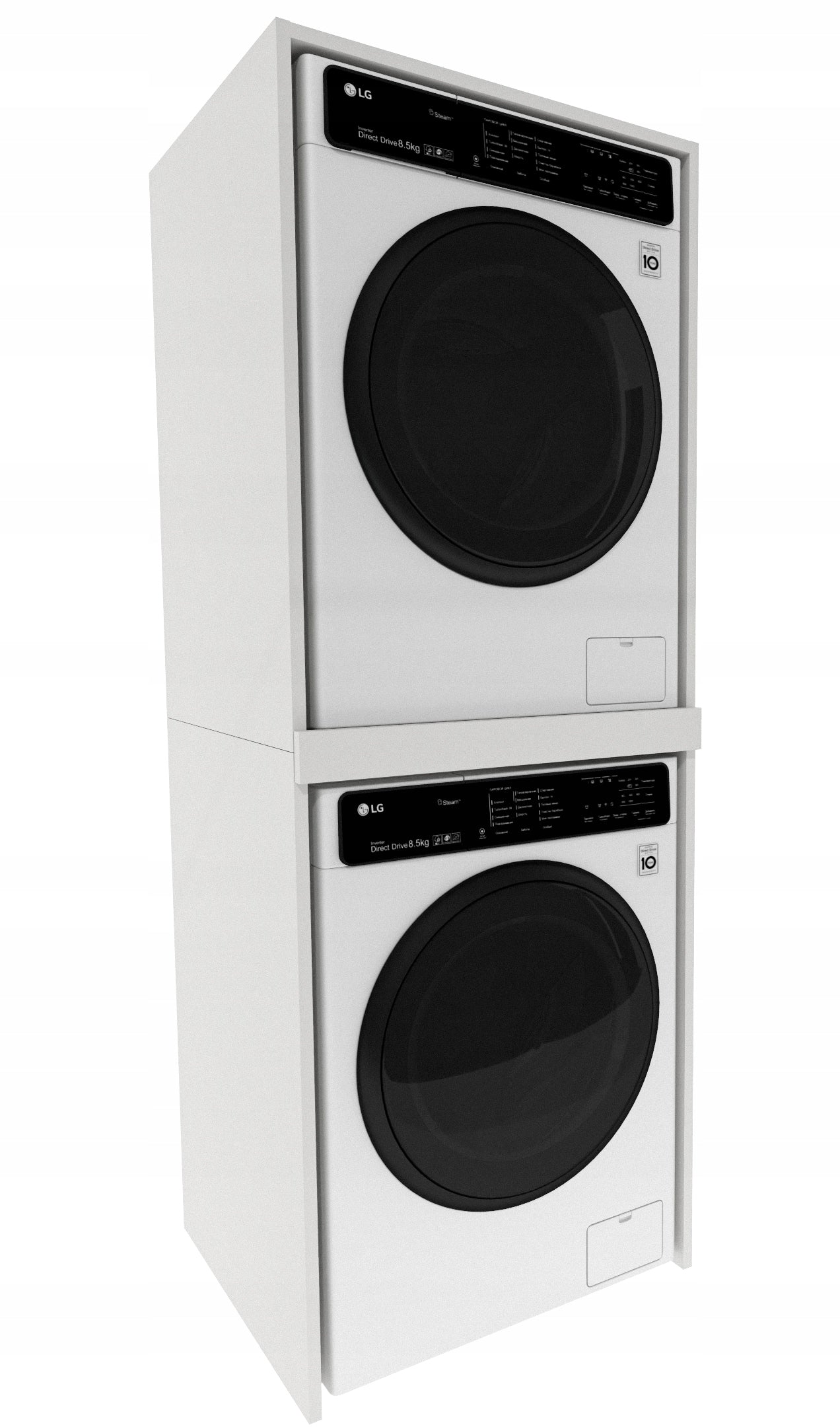 Cabinet for washing machine and dryer POST 180 cm 180x66x65 buildings White