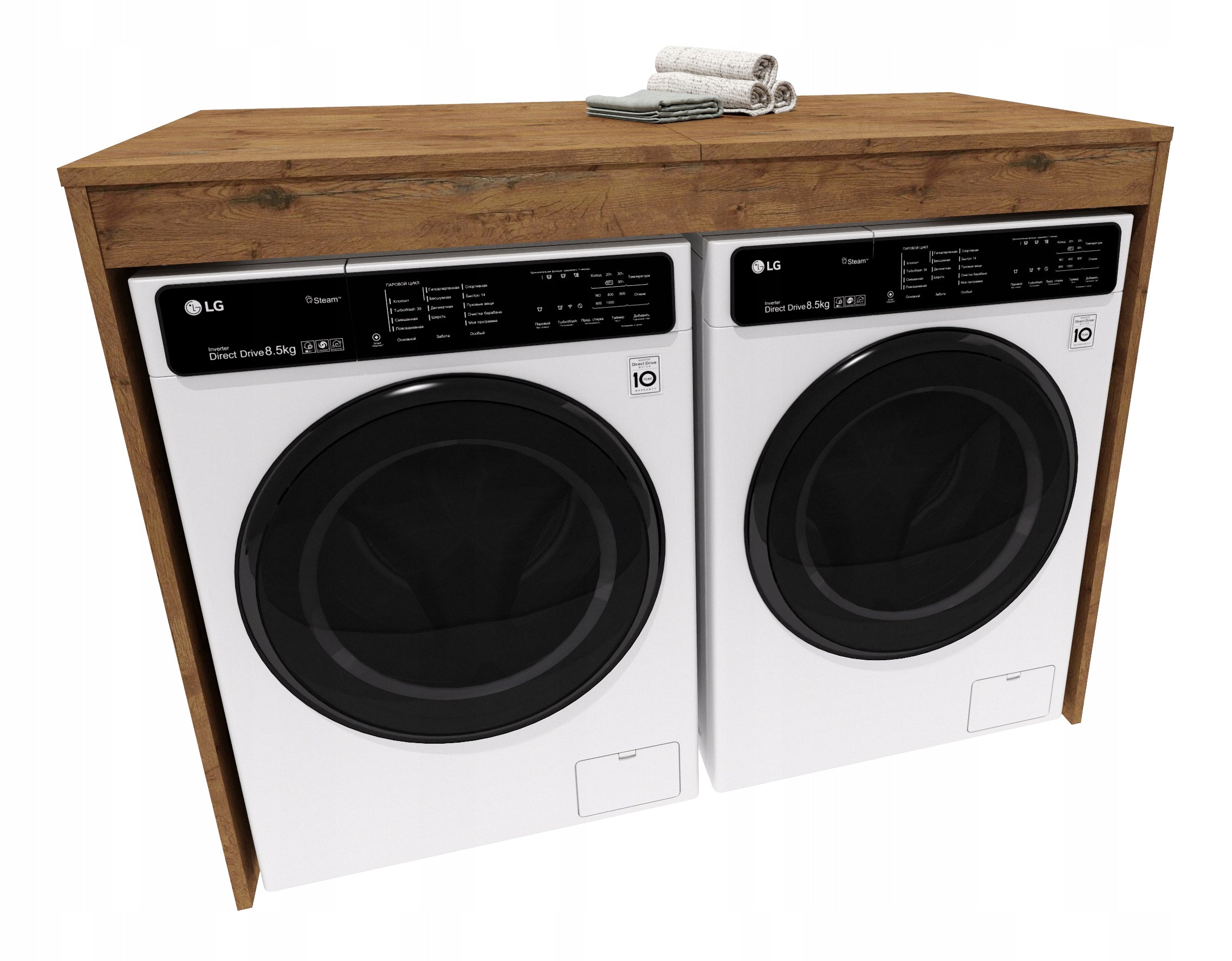 Cabinet washing machine dryer bookcase bathroom built-in level oak lancelot double Brand möbelkap