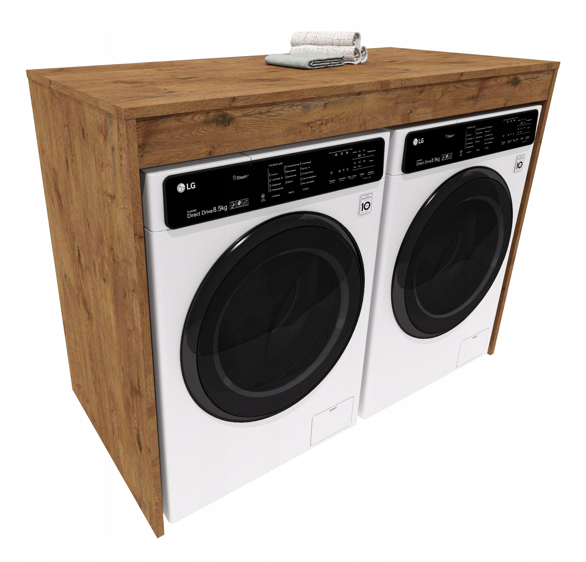 Cabinet washing machine dryer bookcase bathroom built-in level oak lancelot double