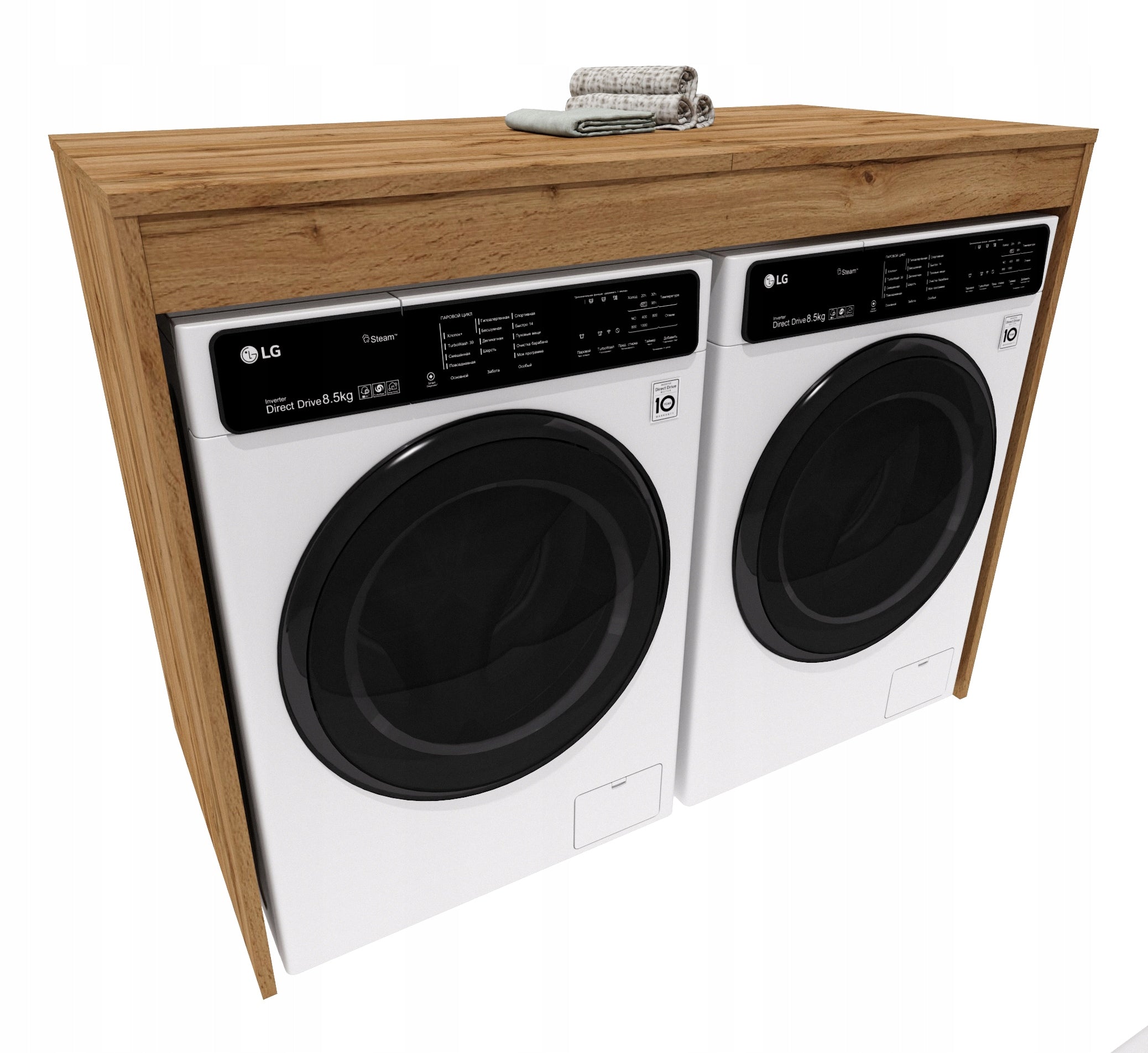 Cabinet washing machine dryer bookcase bathroom built-in level oak wotan double