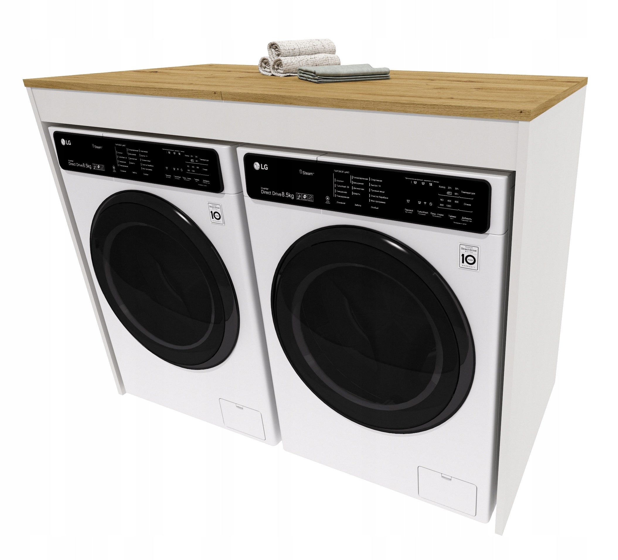 Cabinet washing machine dryer bookcase bathroom built-in washing machine dryer oak artisan Brand möbelkap