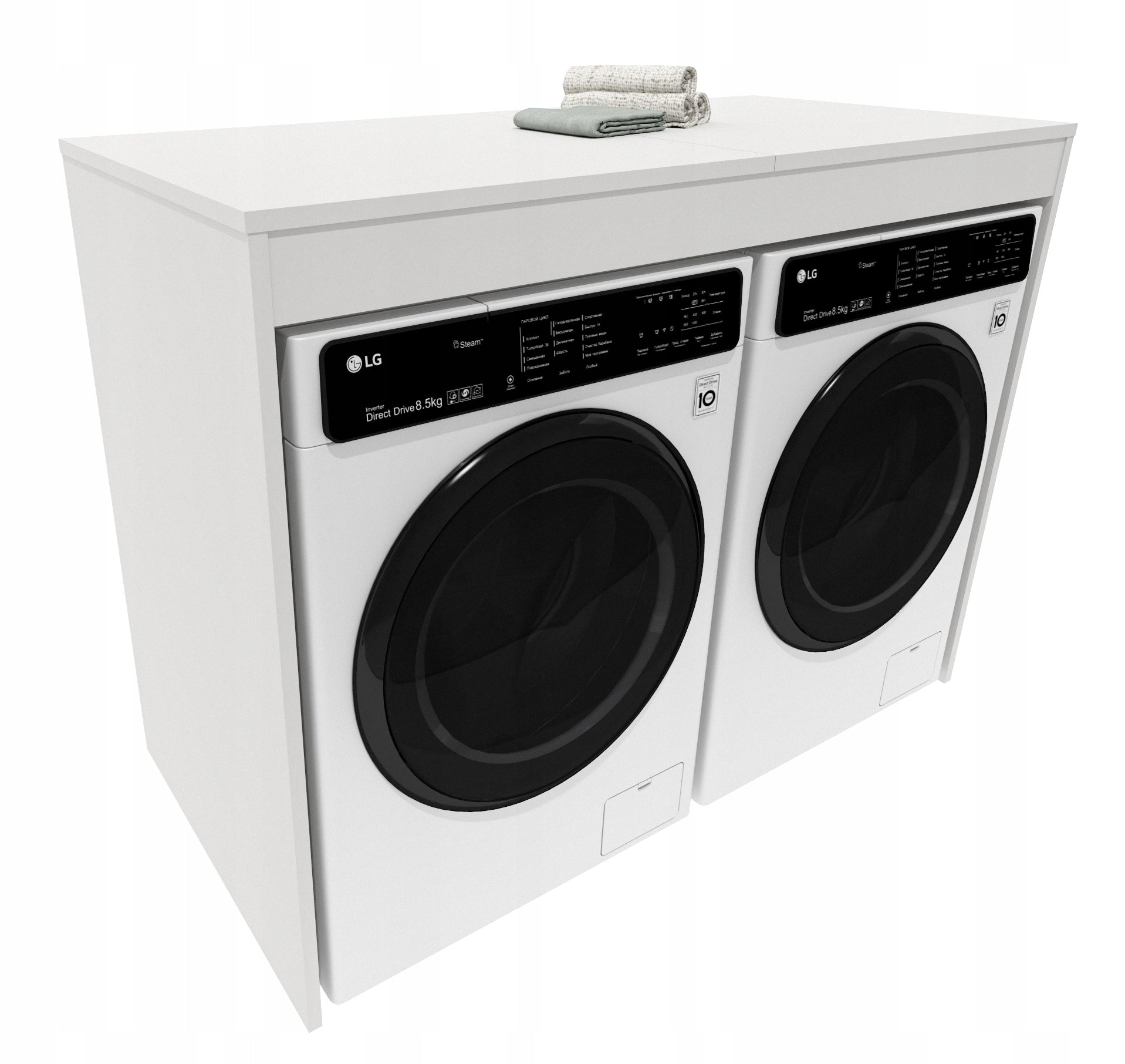 Cabinet washing machine dryer bookcase bathroom built-in washing machine dryer white