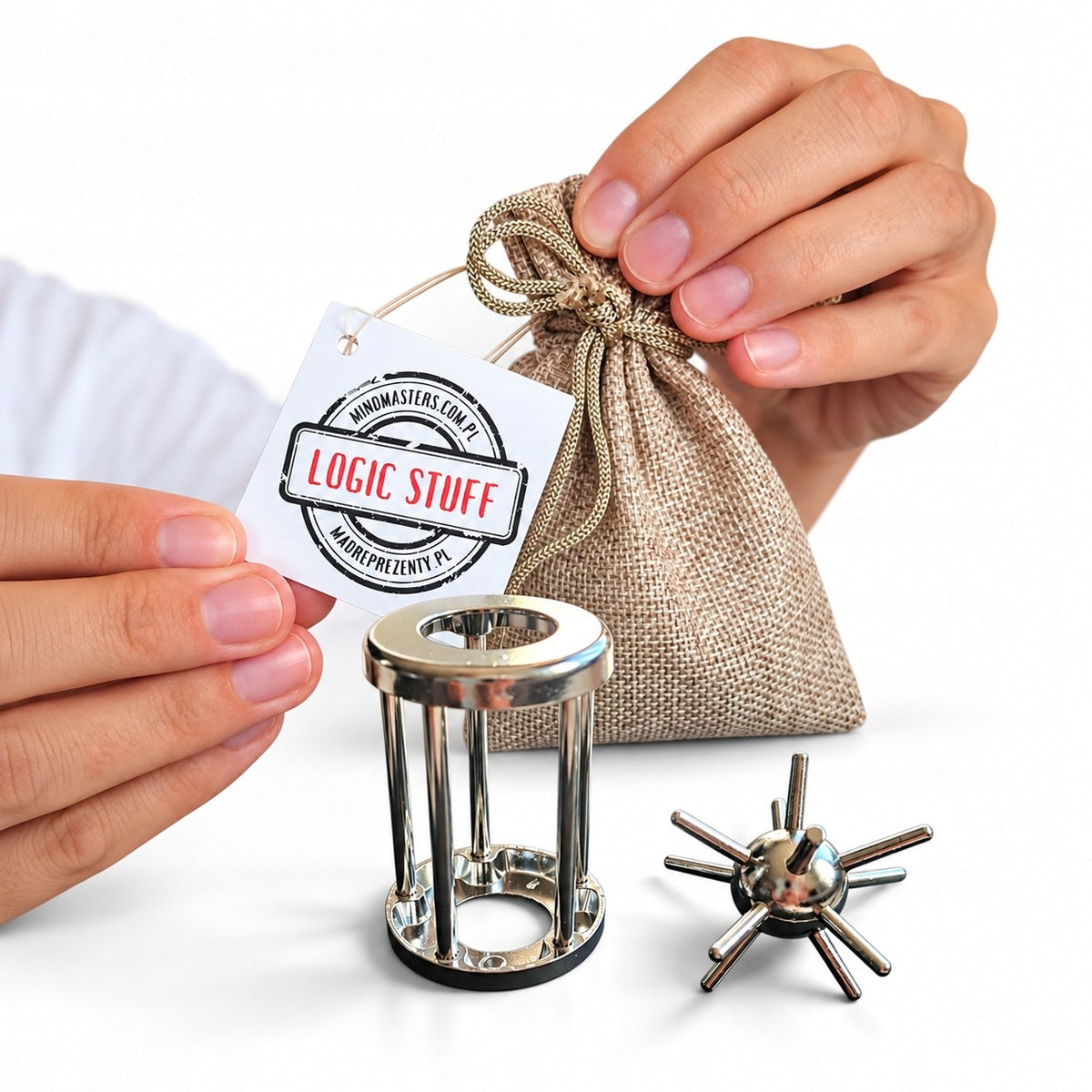 Cage Puzzle - metal puzzle Hedgehog In The Cage in a stylish mensa iq bag Manufacturer code LS1001