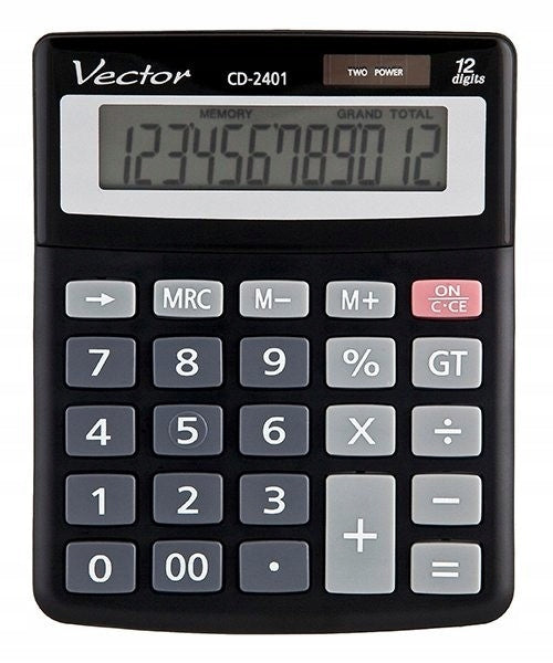 Calculator Vector CD-2401 130x103x32mm 12-digit black