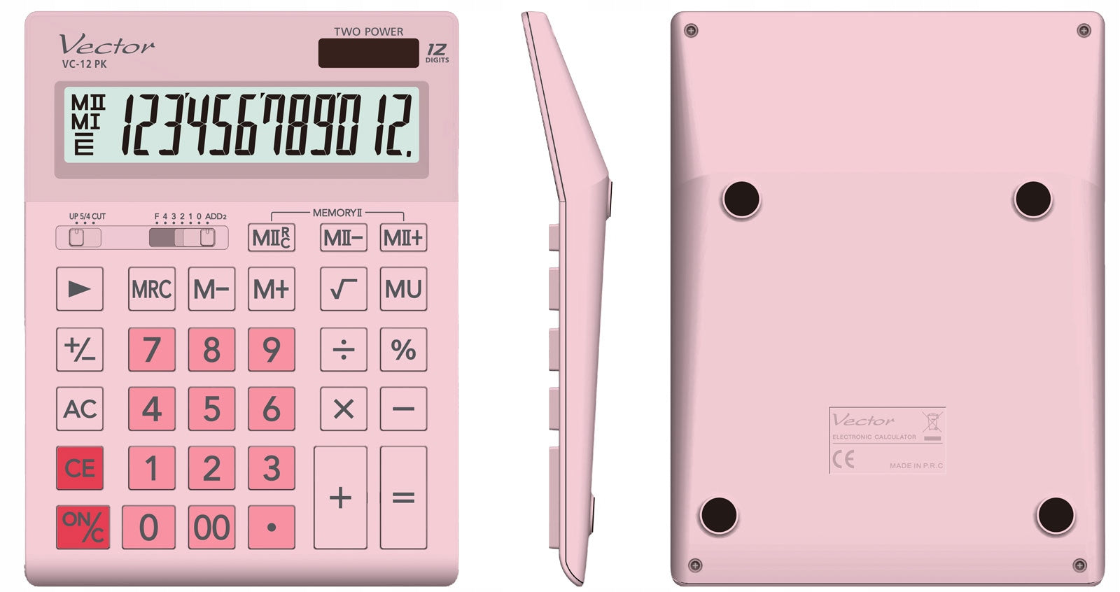 Calculator Vector VC-12 PK Pink 12 Position 155x209x34,7mm Packaging status original