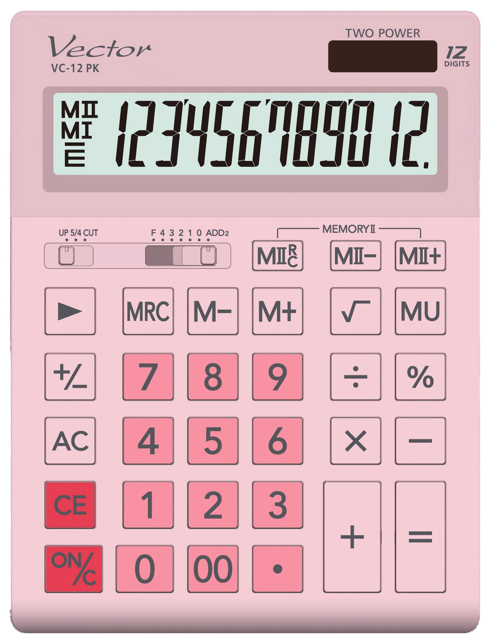 Calculator Vector VC-12 PK Pink 12 Position 155x209x34,7mm