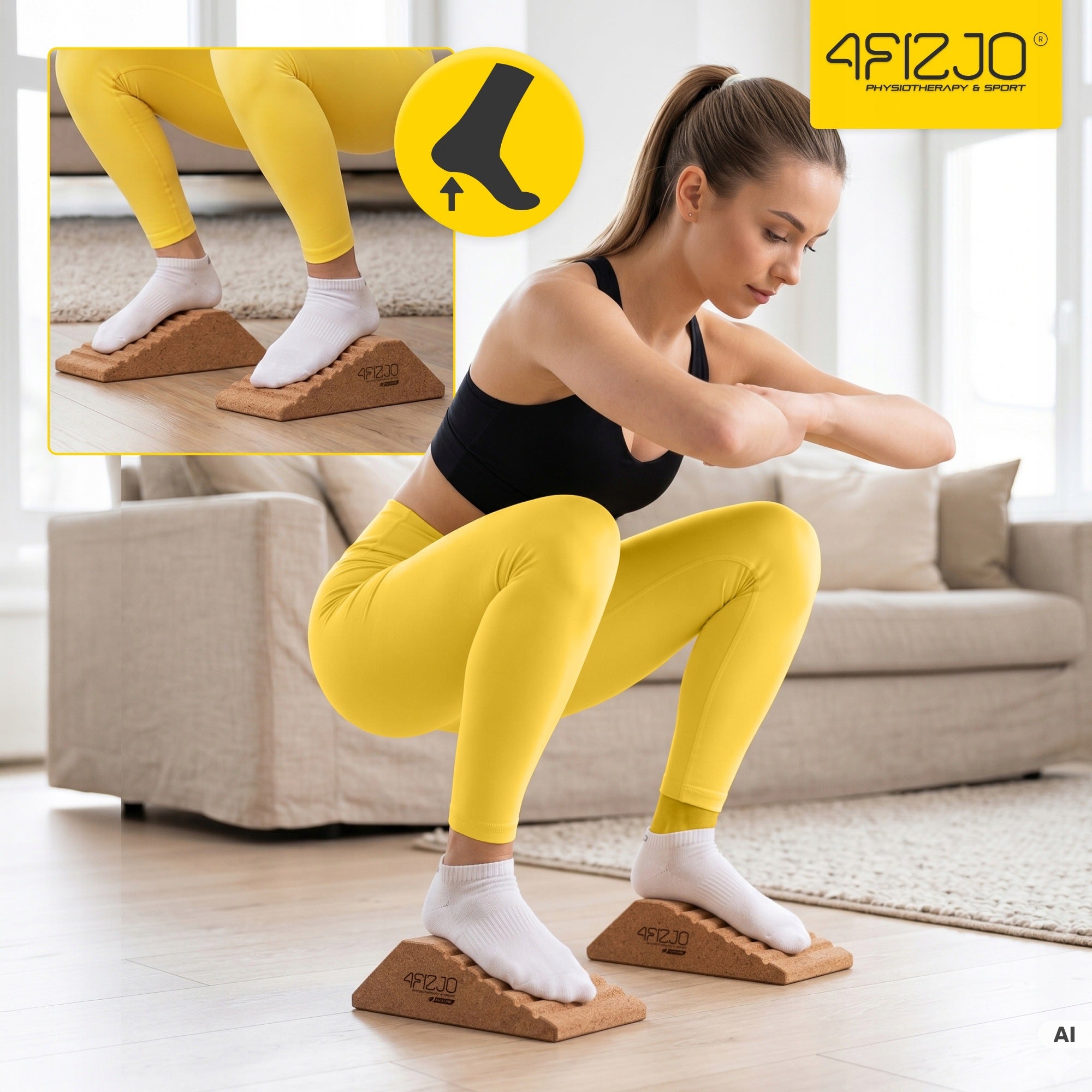 Calf Stretching Platform Exercise Wedge Cork Balance Trainer Packaging status original
