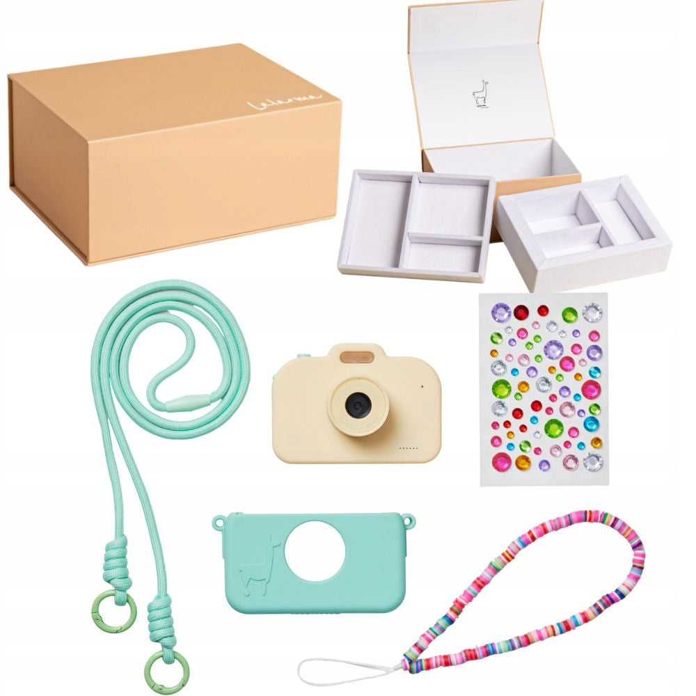 Camera 12MP camera 720P Lalarma - Yellow/Mint to USB-C lanyard