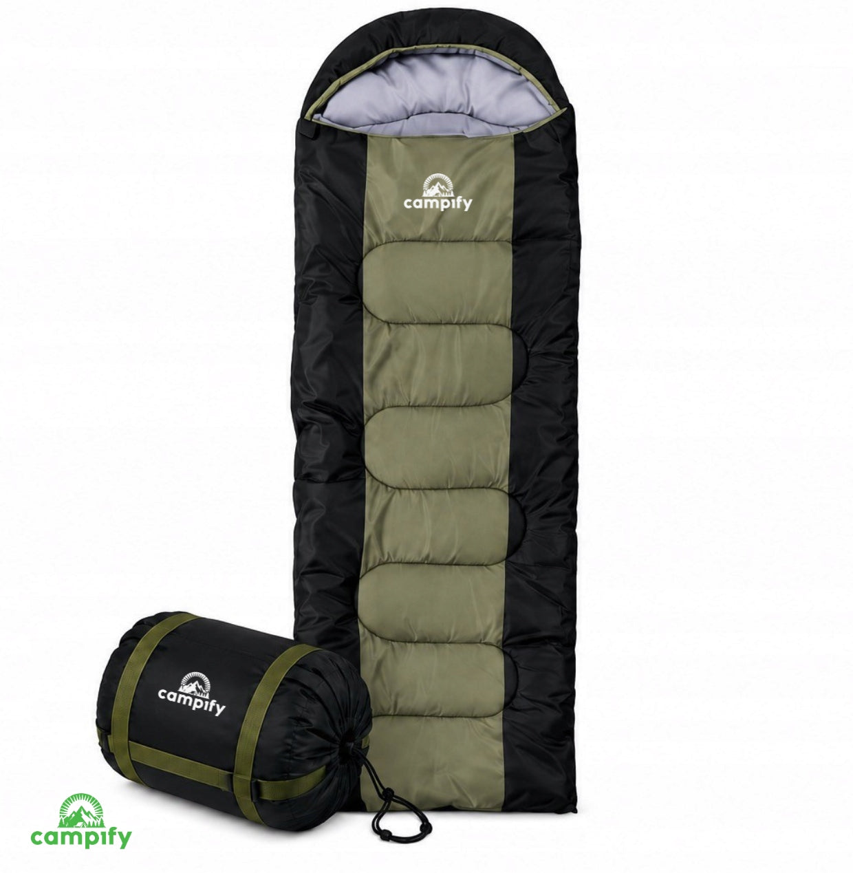 Campify Hiking Sleeping Bag With Hood 2in1 Quilt Warm 400g 230X75 cm