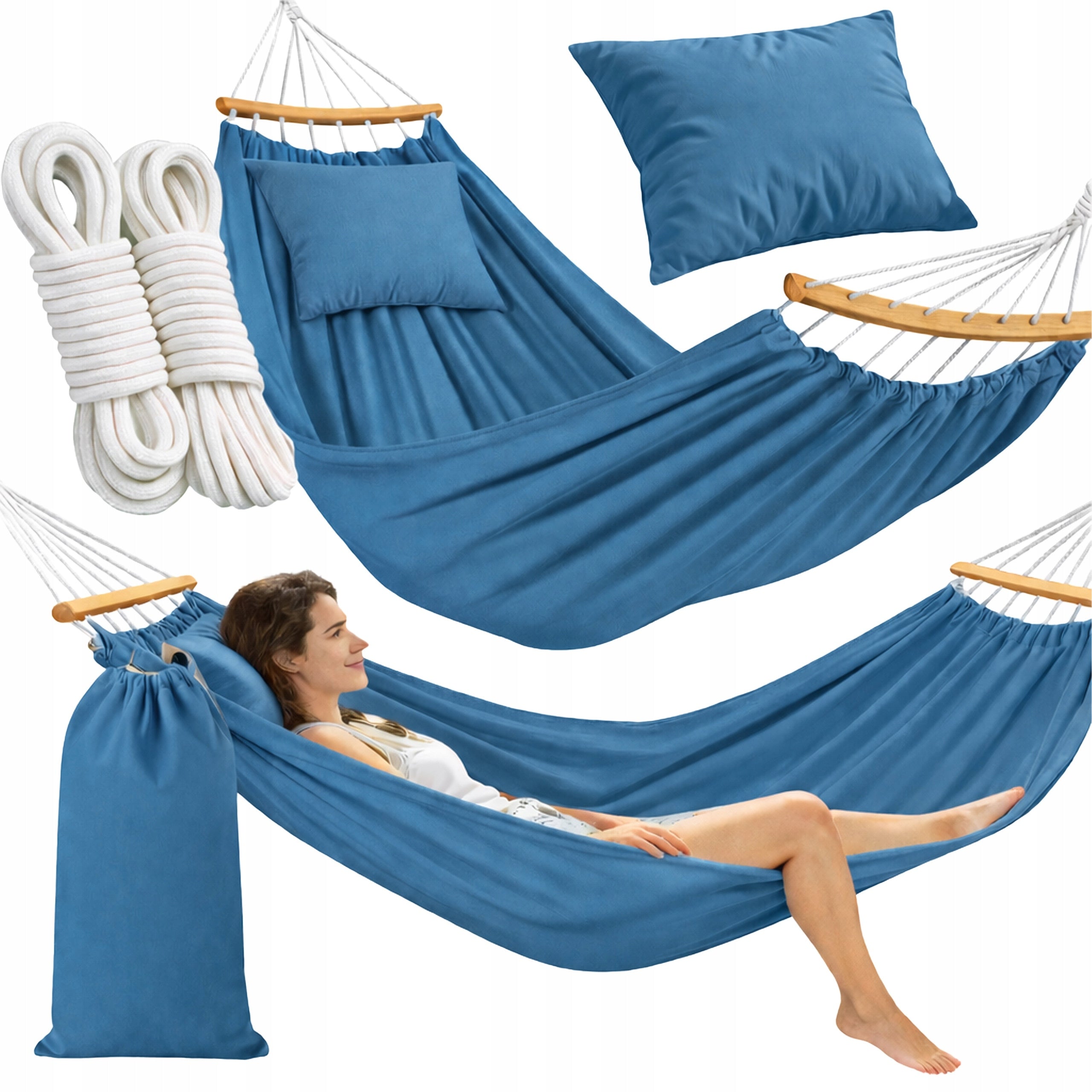Camping Travel Garden Hammock with Swing Bar 240x150