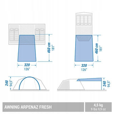 Camping cover Quechua Arpenaz Fresh for 6 people Packaging status original