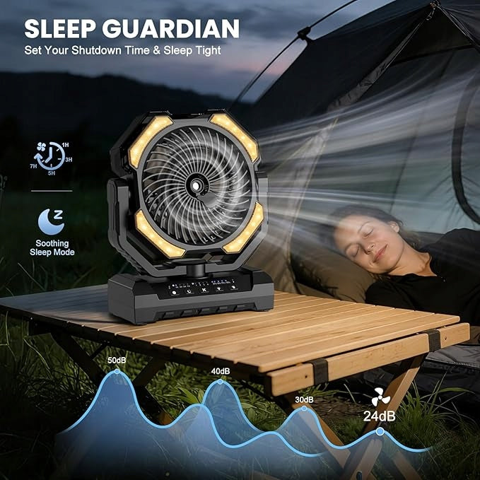 Camping fan with spray cooling, rechargeable battery Brand no brand