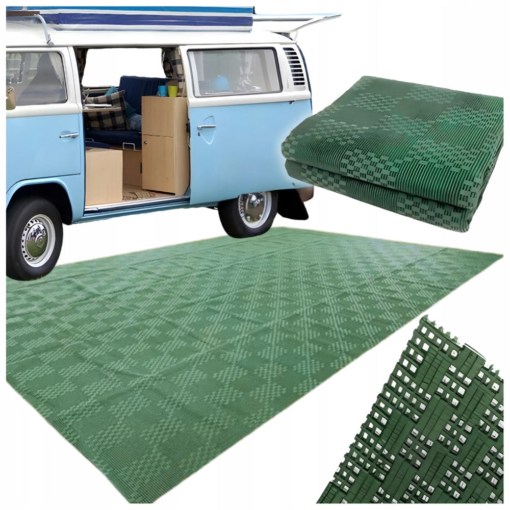 Camping flooring for the vestibule of the motorhome tent mat 600g green