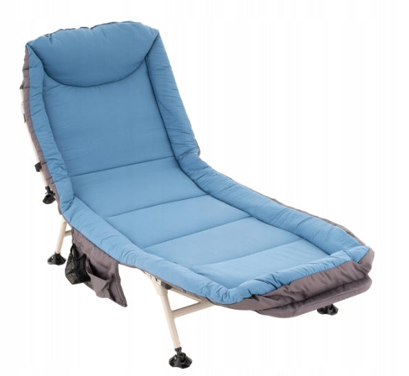 Camping sun lounger with pillow, blue-grey Model D96086