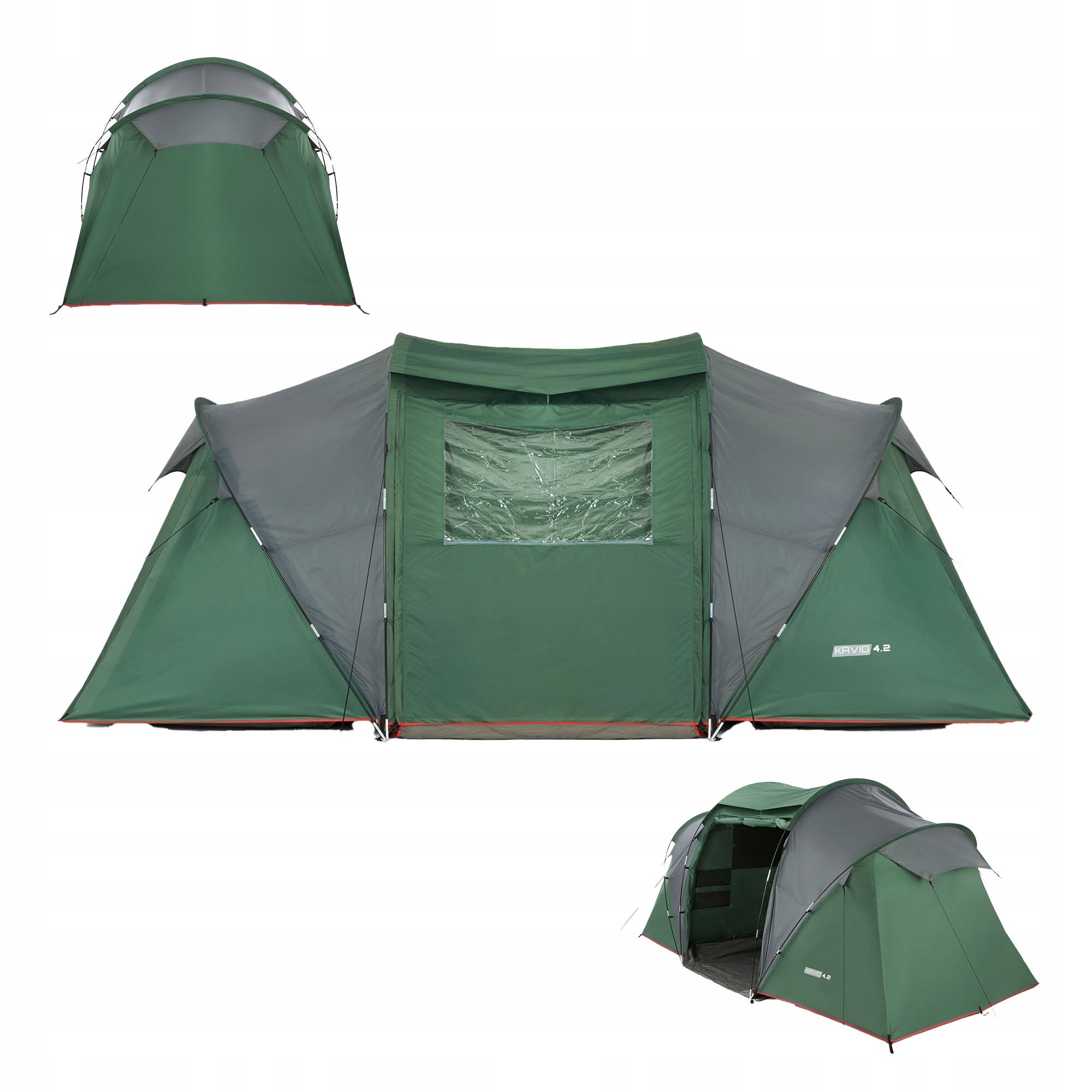 Camping tent 4-person KADVA Kavio 4 plus green HIKING LIGHTWEIGHT