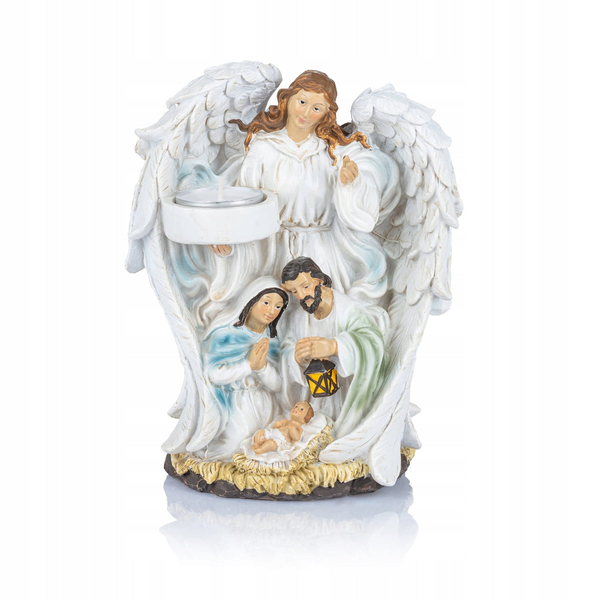 Candlestick - nativity scene - Holy Family - 18 cm - Angel - Classic