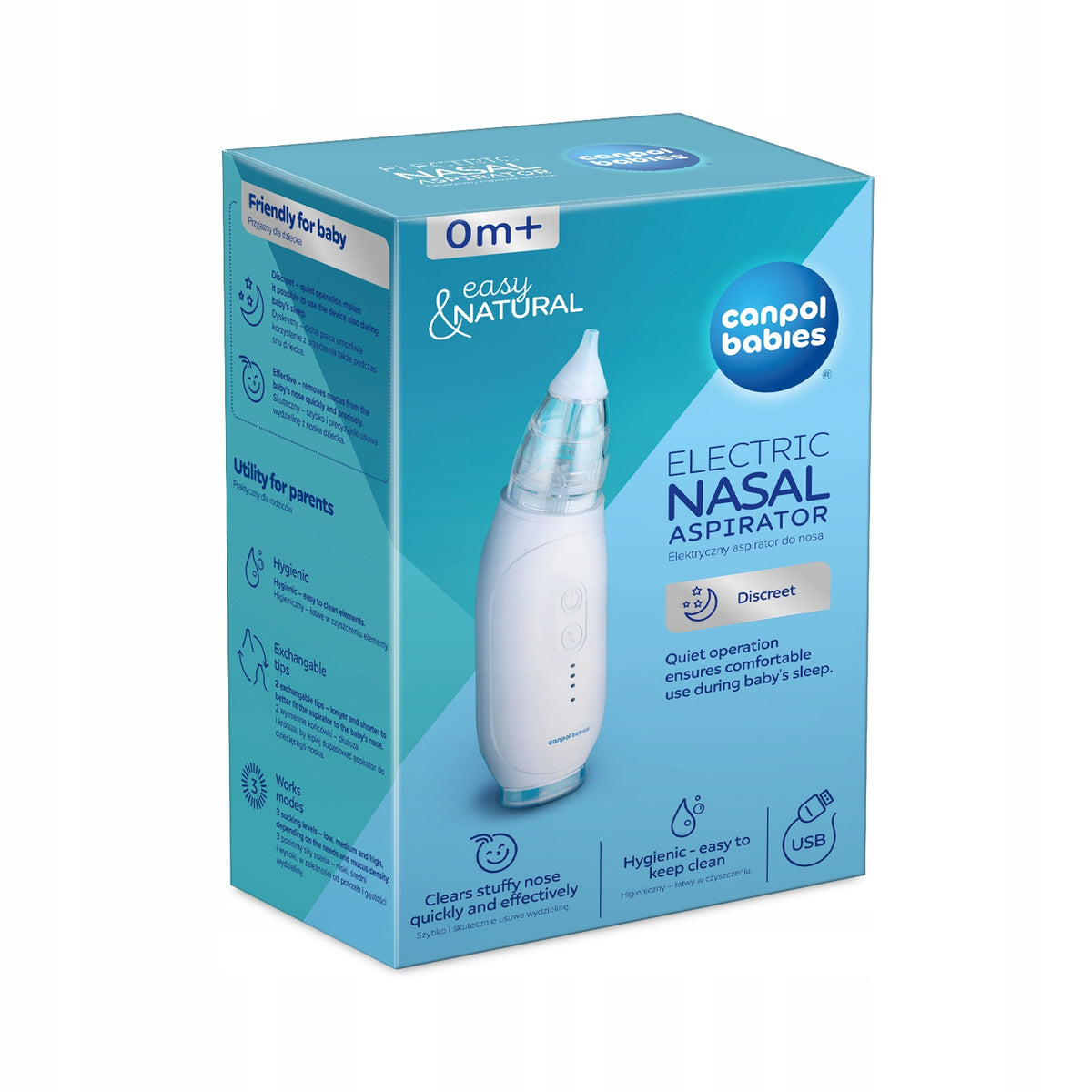 Canpol Electric Nasal Aspirator EasyNatural 3 Suction Levels 0m+