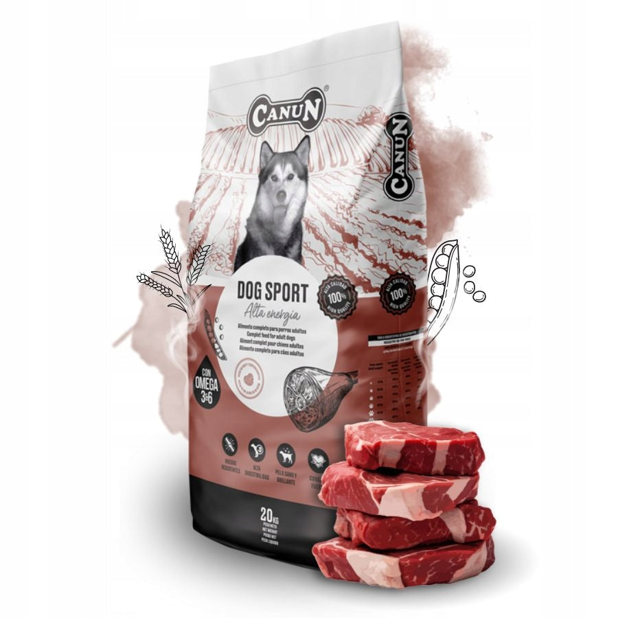 Canun Dog Sport Complete Dry Food for Active Dogs BEEF 20kg