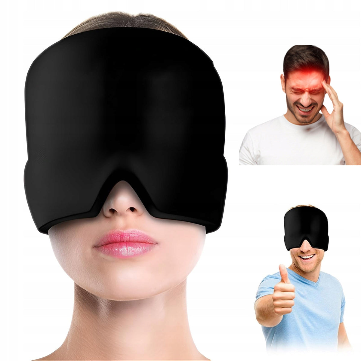 Cap Soothing Headache Migraine Compression Gel Mask Cooling Wrap